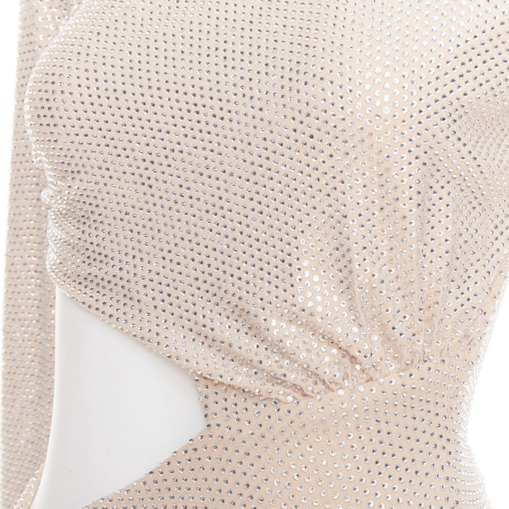 Alexandre Vauthier ALEXANDRE VAUTHIER 2023 Bridal ivory nude diamond strass crystal cut out draped gown Size S / US 4 / IT 40 - 10 Thumbnail