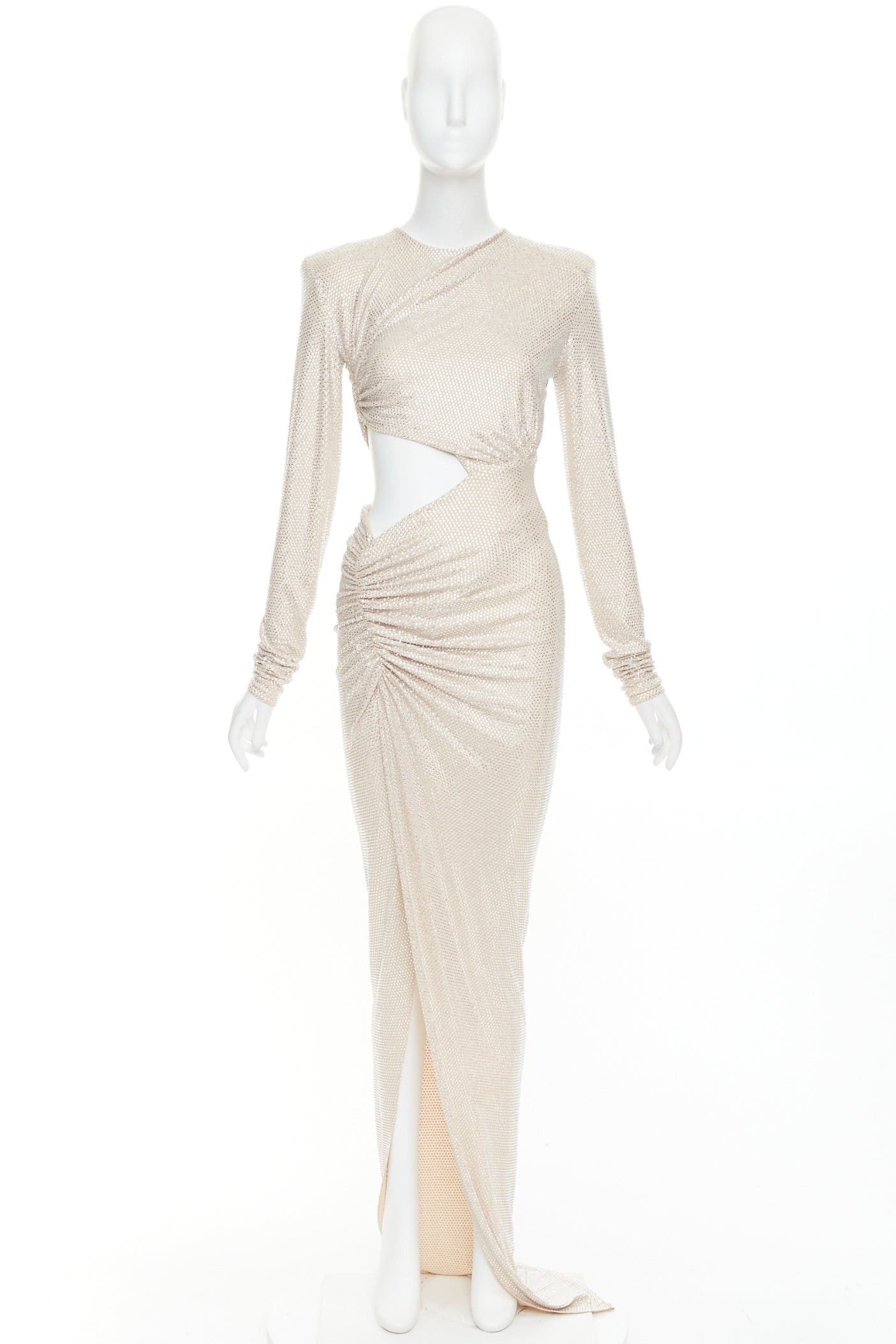 Alexandre Vauthier ALEXANDRE VAUTHIER 2023 Bridal ivory nude diamond strass crystal cut out draped gown Size S / US 4 / IT 40 - 12 Thumbnail