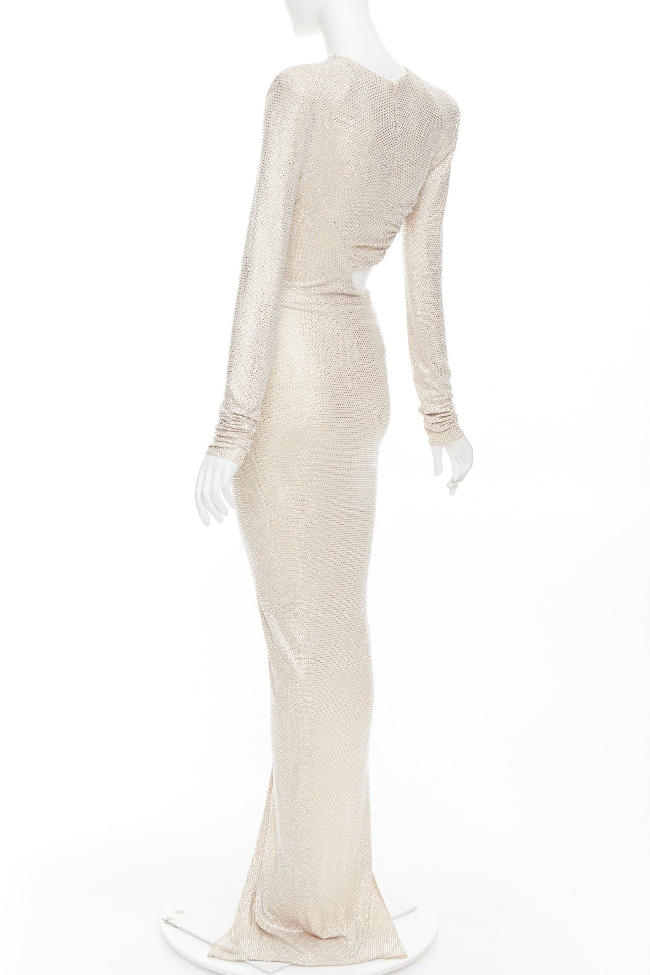 Alexandre Vauthier ALEXANDRE VAUTHIER 2023 Bridal ivory nude diamond strass crystal cut out draped gown Size S / US 4 / IT 40 - 6 Thumbnail