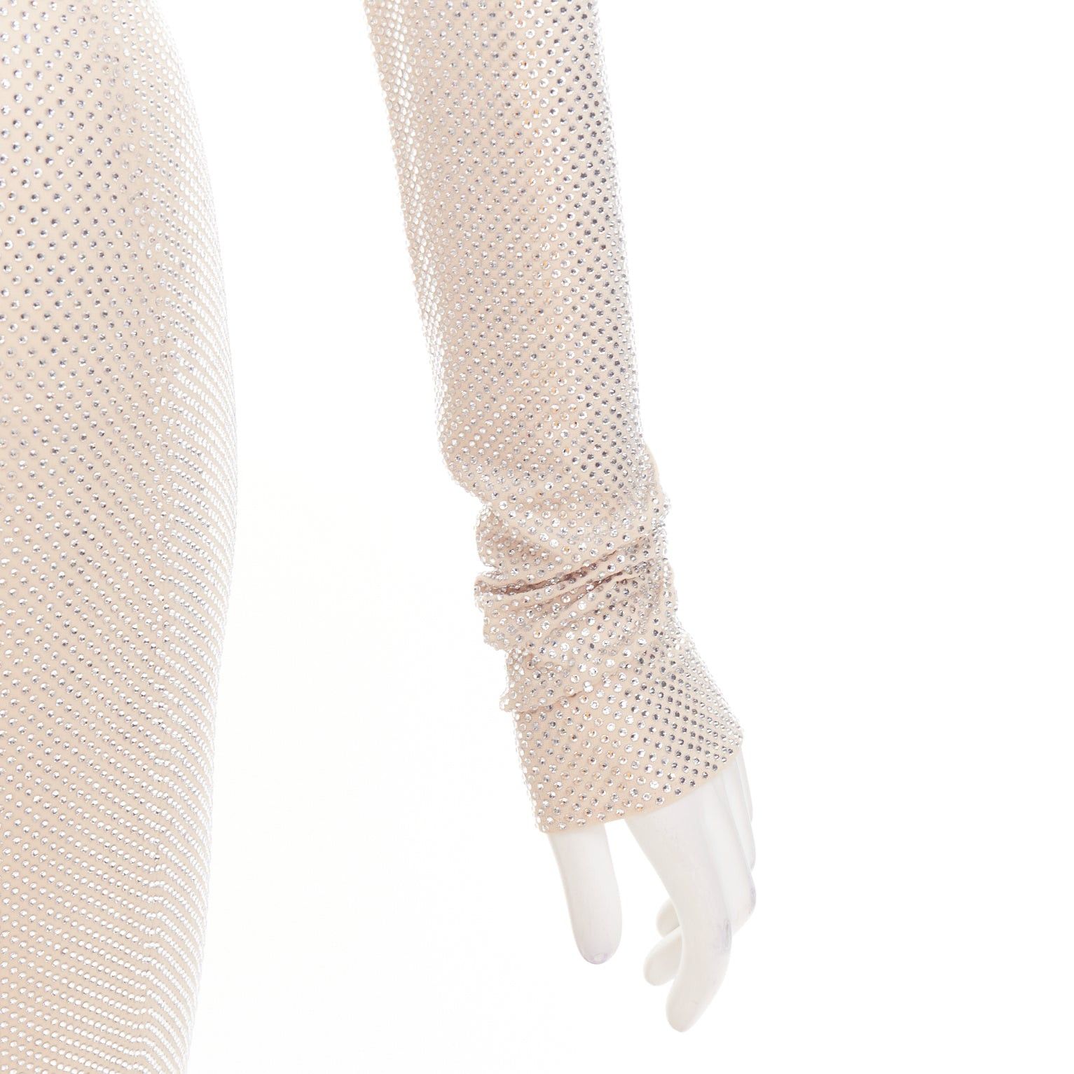 Alexandre Vauthier ALEXANDRE VAUTHIER Bridal ivory nude diamond strass crystal long sleeve gown dress Size S / US 4 / IT 40 - 9 Thumbnail