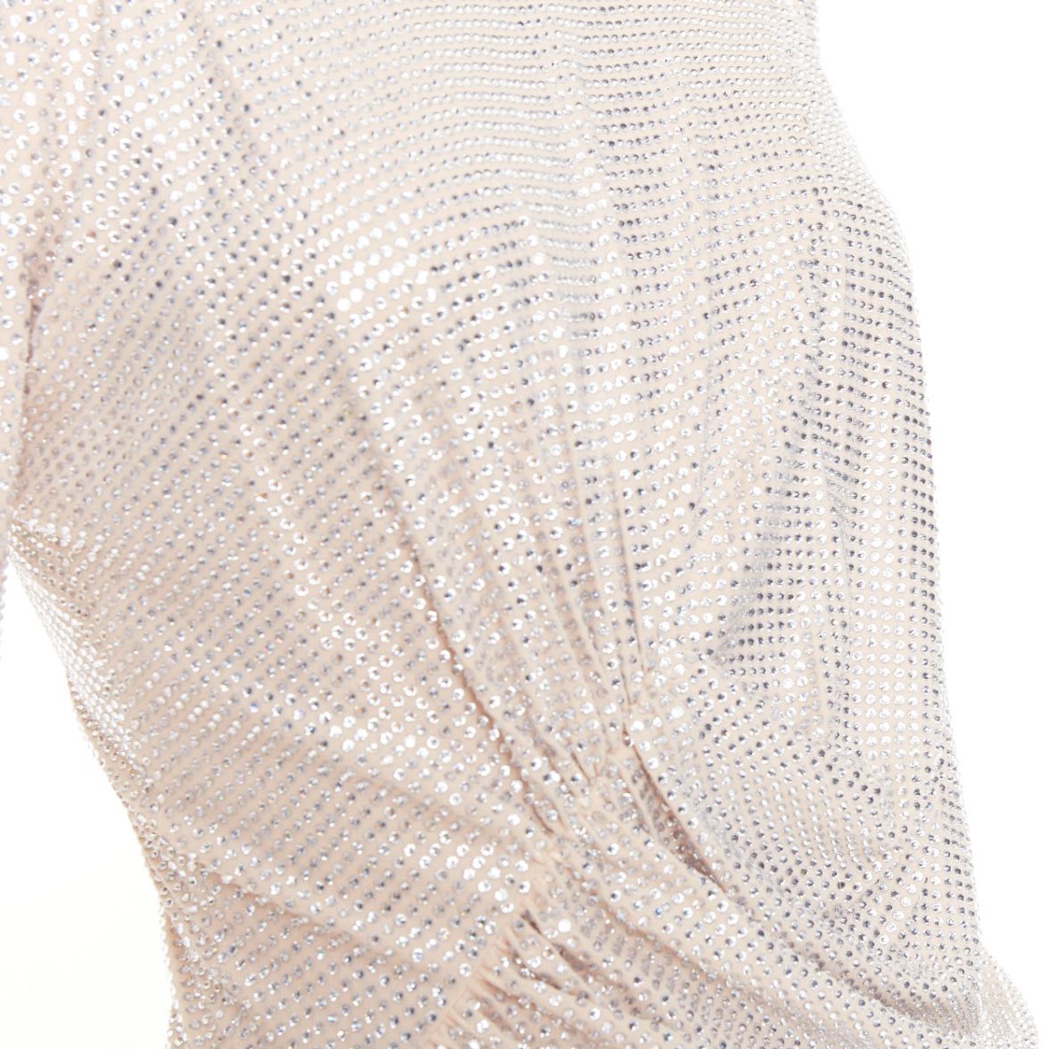 Alexandre Vauthier ALEXANDRE VAUTHIER AW2022 Bridal ivory nude diamond strass crystal asymmetric draped dress Size S / US 4 / IT 40 - 2 Thumbnail