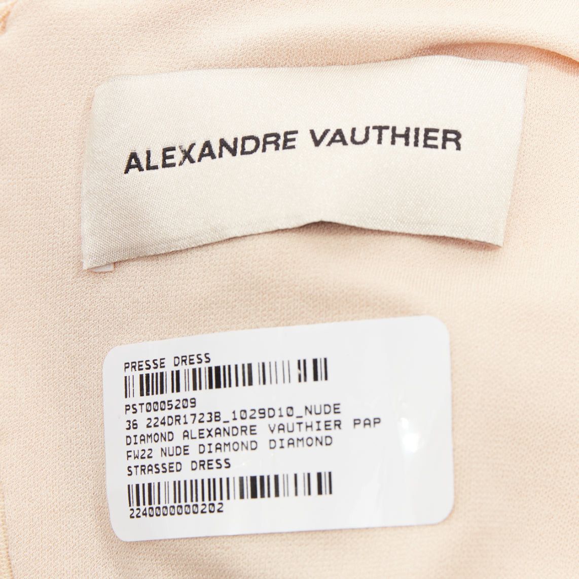 Alexandre Vauthier ALEXANDRE VAUTHIER AW2022 Bridal ivory nude diamond strass crystal asymmetric draped dress Size S / US 4 / IT 40 - 11 Thumbnail