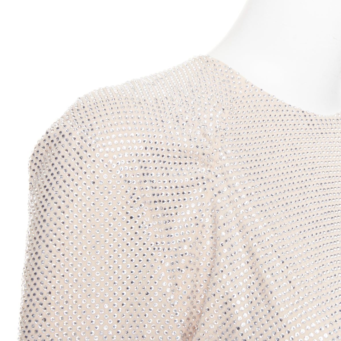Alexandre Vauthier ALEXANDRE VAUTHIER AW2022 Bridal ivory nude diamond strass crystal asymmetric draped dress Size S / US 4 / IT 40 - 10 Thumbnail