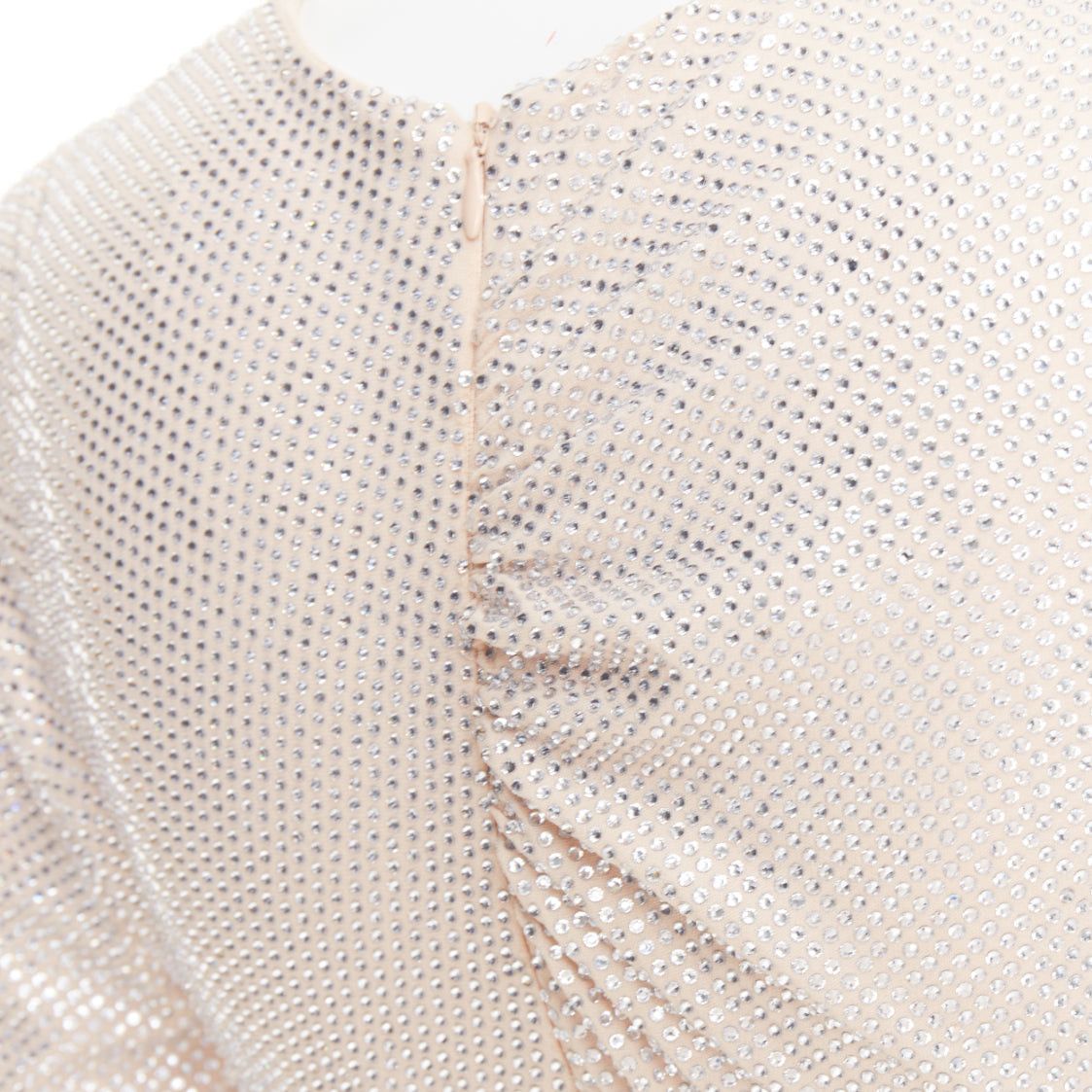 Alexandre Vauthier ALEXANDRE VAUTHIER AW2022 Bridal ivory nude diamond strass crystal asymmetric draped dress Size S / US 4 / IT 40 - 7 Thumbnail