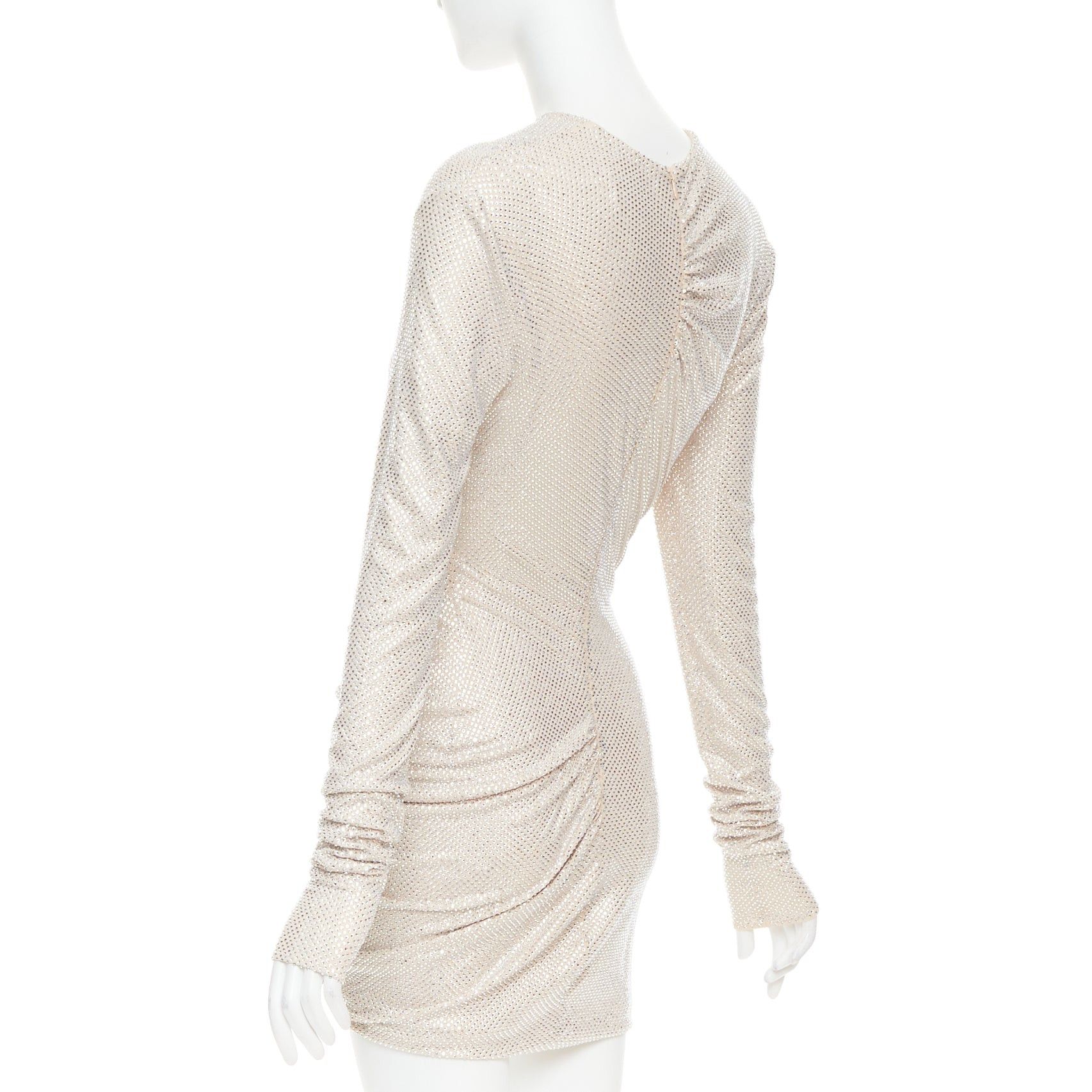 Alexandre Vauthier ALEXANDRE VAUTHIER AW2022 Bridal ivory nude diamond strass crystal asymmetric draped dress Size S / US 4 / IT 40 - 6 Thumbnail