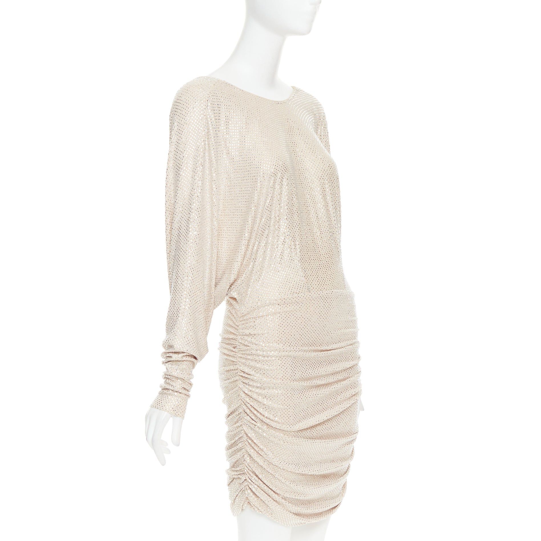 Alexandre Vauthier ALEXANDRE VAUTHIER Bridal ivory nude diamond strass crystal batring cowl back dress Size S / US 4 / IT 40 - 3 Thumbnail