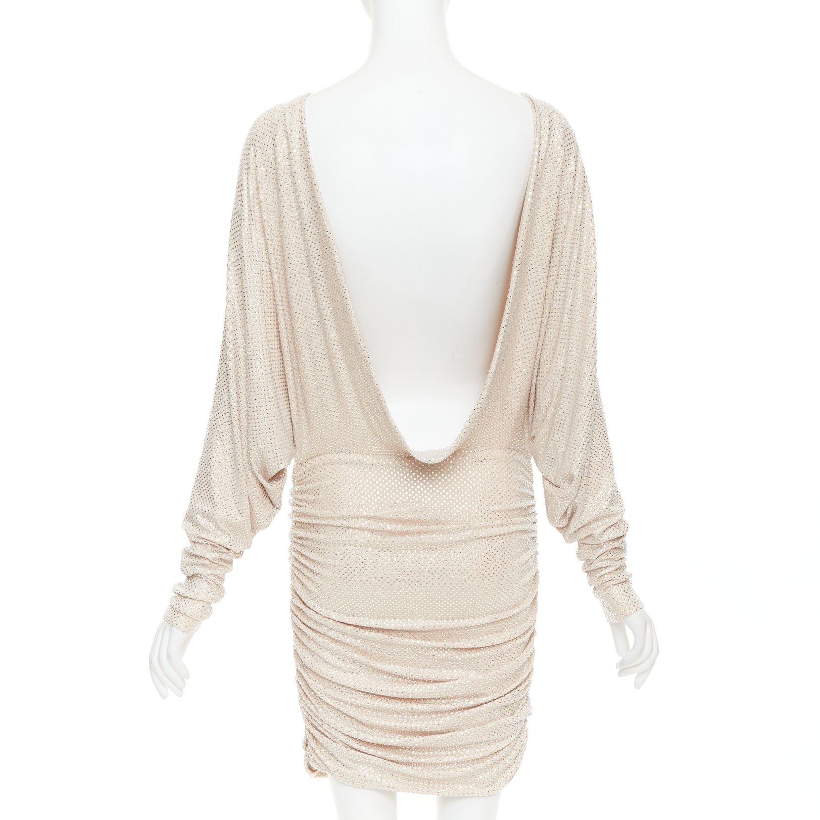Alexandre Vauthier ALEXANDRE VAUTHIER Bridal ivory nude diamond strass crystal batring cowl back dress Size S / US 4 / IT 40 - 2 Thumbnail