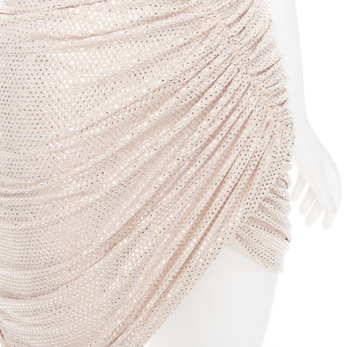 Alexandre Vauthier ALEXANDRE VAUTHIER 2023 Bridal ivory nude diamond strass crystal bustier asymmetric mini dress Size S / US 4 / IT 40 - 7 Thumbnail