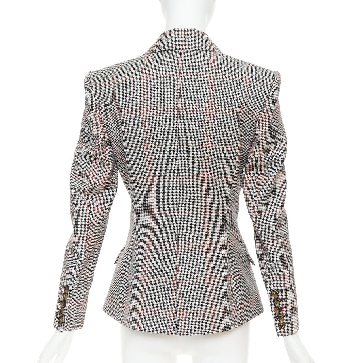 Alexandre Vauthier ALEXANDRE VAUTHIER COUTURE SS2021 Runway grey red glen plaid double breasted blazer Size S / US 4 / IT 40 - 6 Thumbnail