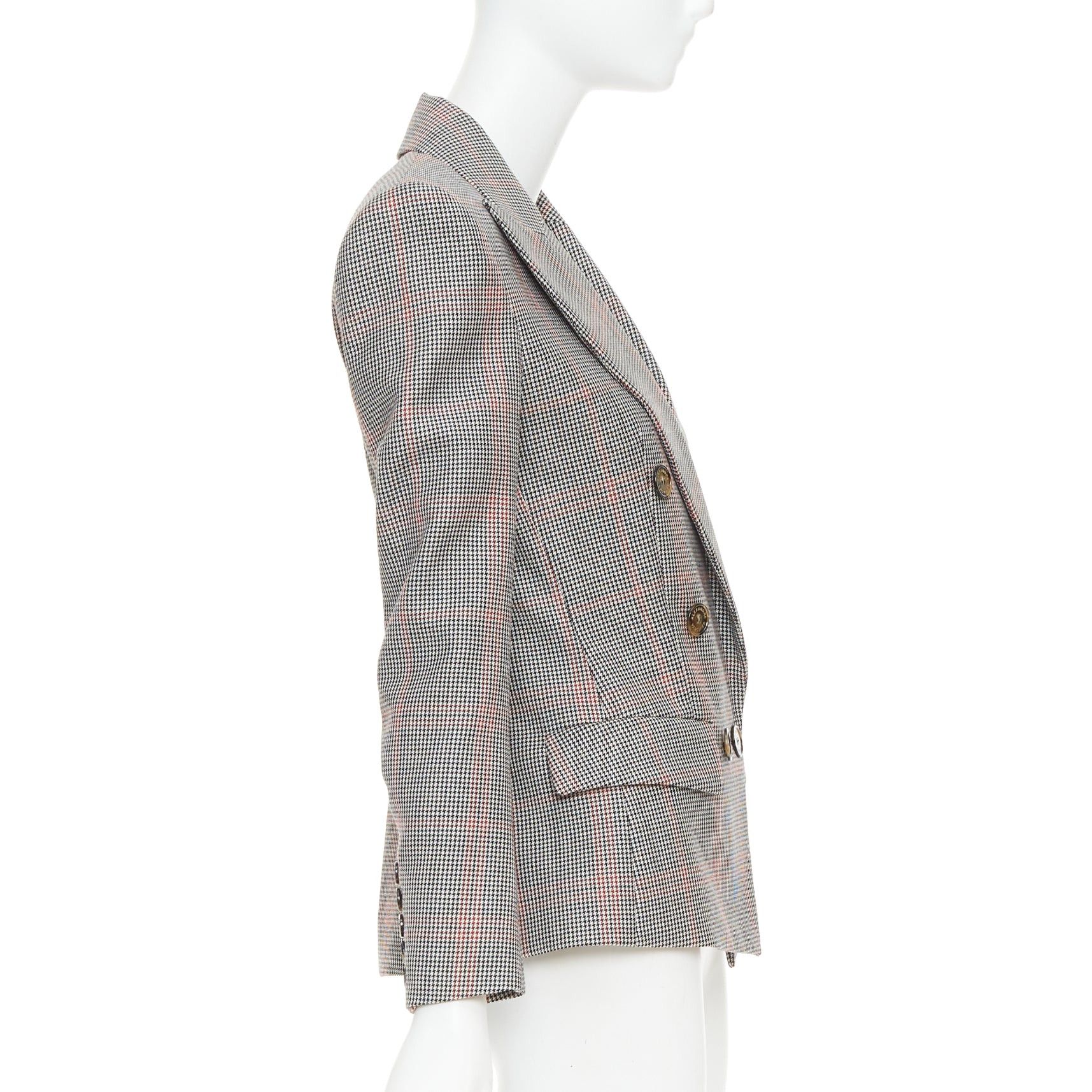 Alexandre Vauthier ALEXANDRE VAUTHIER COUTURE SS2021 Runway grey red glen plaid double breasted blazer Size S / US 4 / IT 40 - 5 Thumbnail