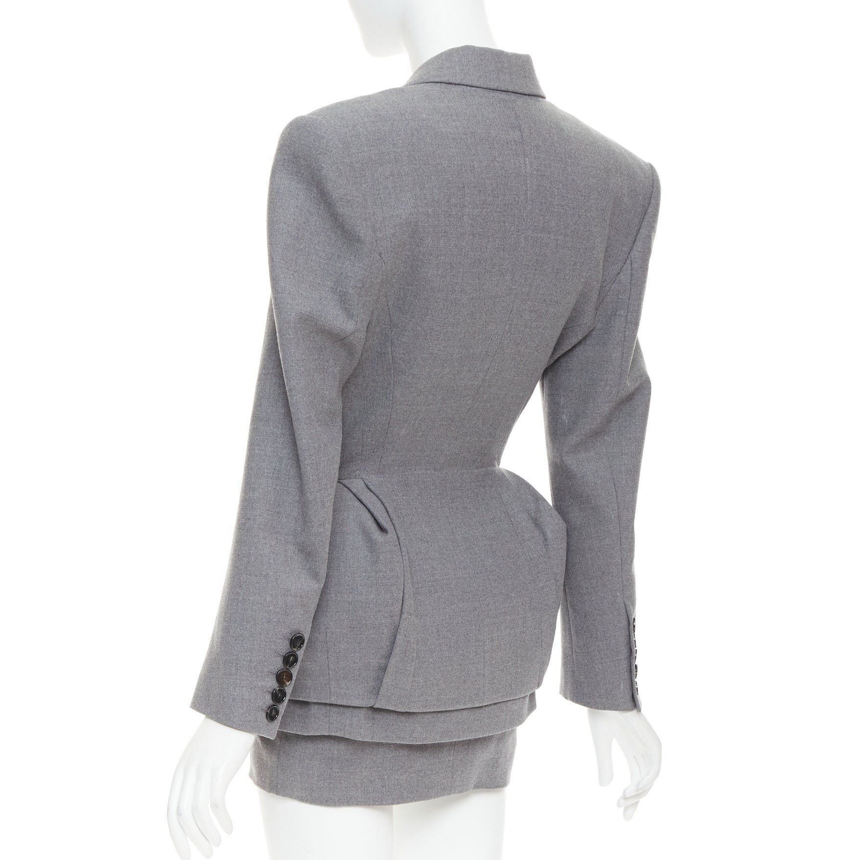 Alexandre Vauthier ALEXANDRE VAUTHIER COUTURE SS2022 Runway grey wasp waist padded hip blazer jacket Size S / US 4 / IT 40 - 7 Thumbnail