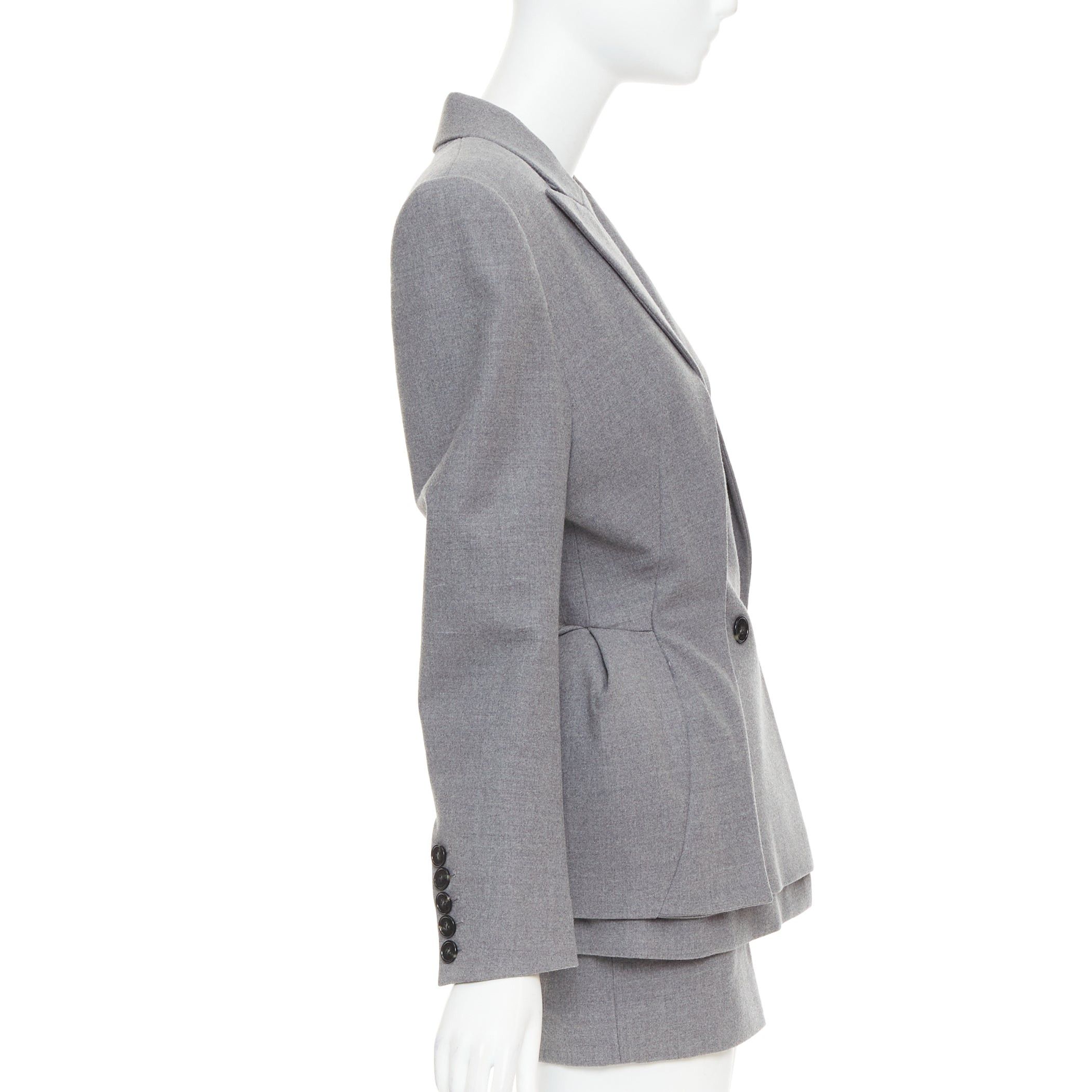 Alexandre Vauthier ALEXANDRE VAUTHIER COUTURE SS2022 Runway grey wasp waist padded hip blazer jacket Size S / US 4 / IT 40 - 5 Thumbnail