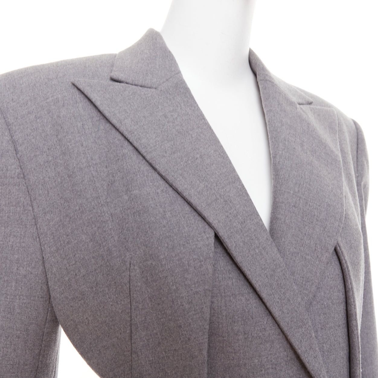 Alexandre Vauthier ALEXANDRE VAUTHIER COUTURE SS2022 Runway grey wasp waist padded hip blazer jacket Size S / US 4 / IT 40 - 9 Thumbnail