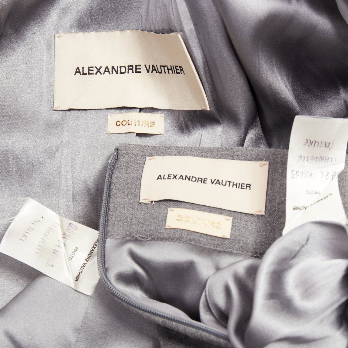 Alexandre Vauthier ALEXANDRE VAUTHIER COUTURE SS2022 Runway grey wasp waist padded hip blazer jacket Size S / US 4 / IT 40 - 13 Thumbnail