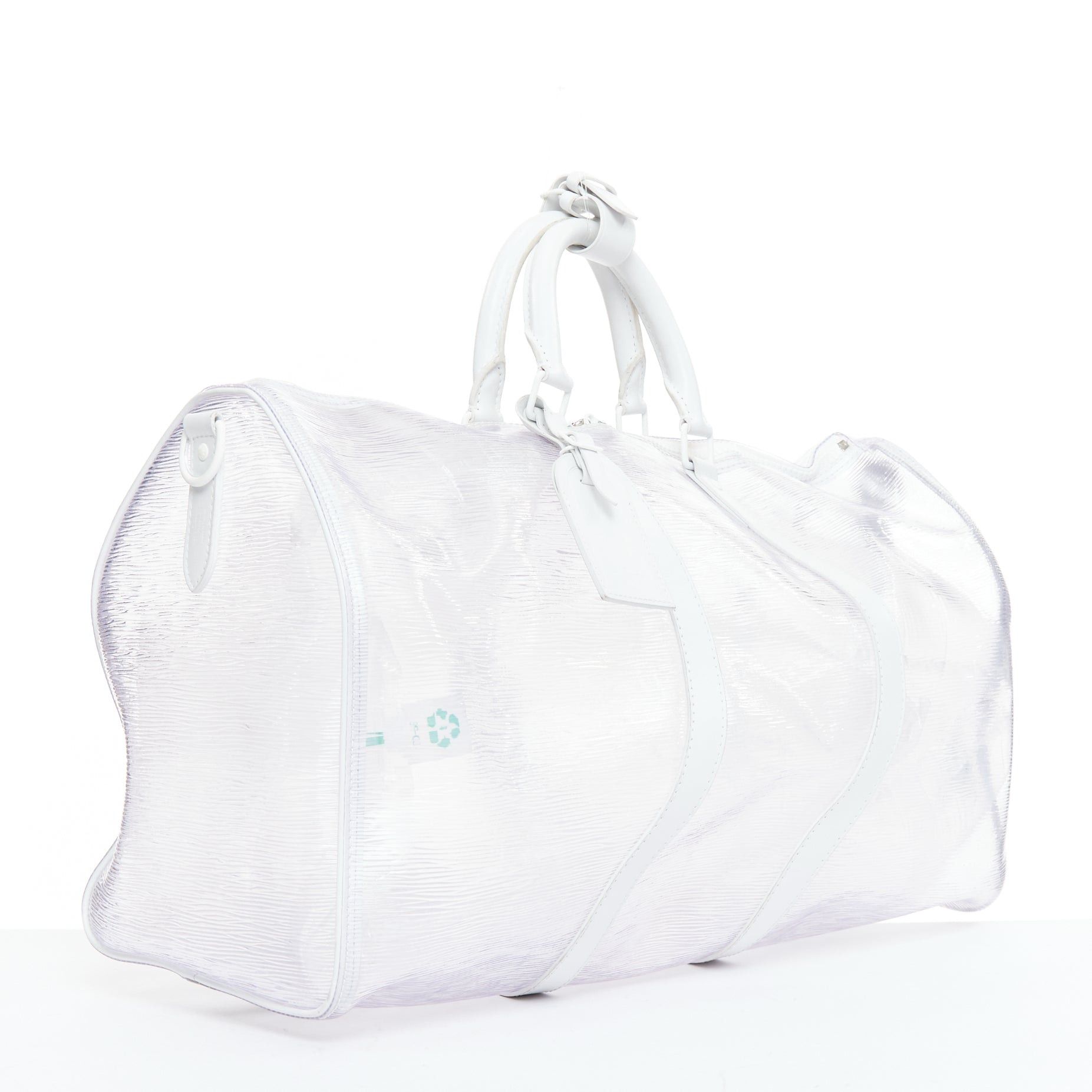 Louis Vuitton LOUIS VUITTON Virgil Abloh 2019 Keepall Bandouliere 50 white epi PVC leather trim travel bag Size ONE SIZE - 3 Thumbnail