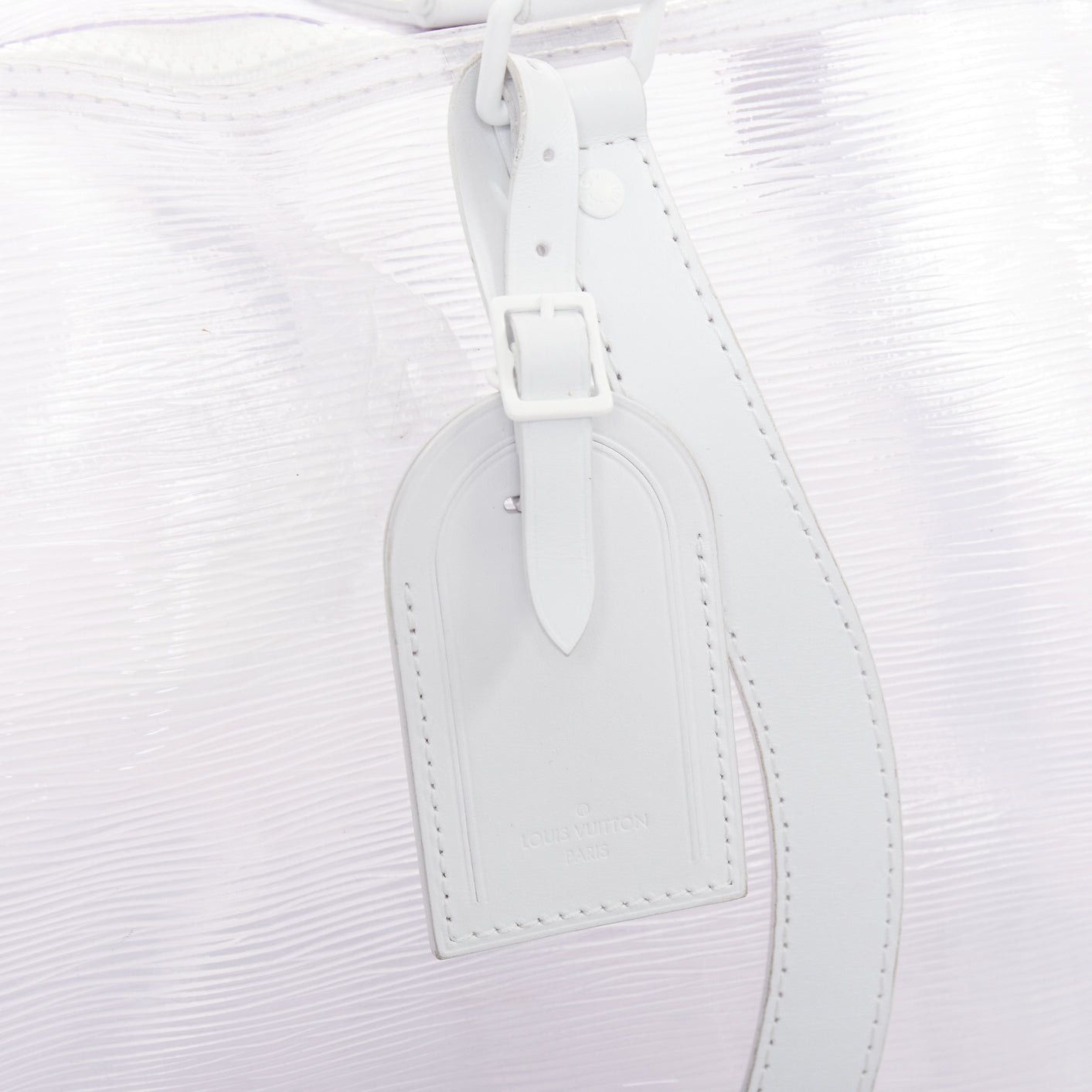 Louis Vuitton LOUIS VUITTON Virgil Abloh 2019 Keepall Bandouliere 50 white epi PVC leather trim travel bag Size ONE SIZE - 7 Thumbnail