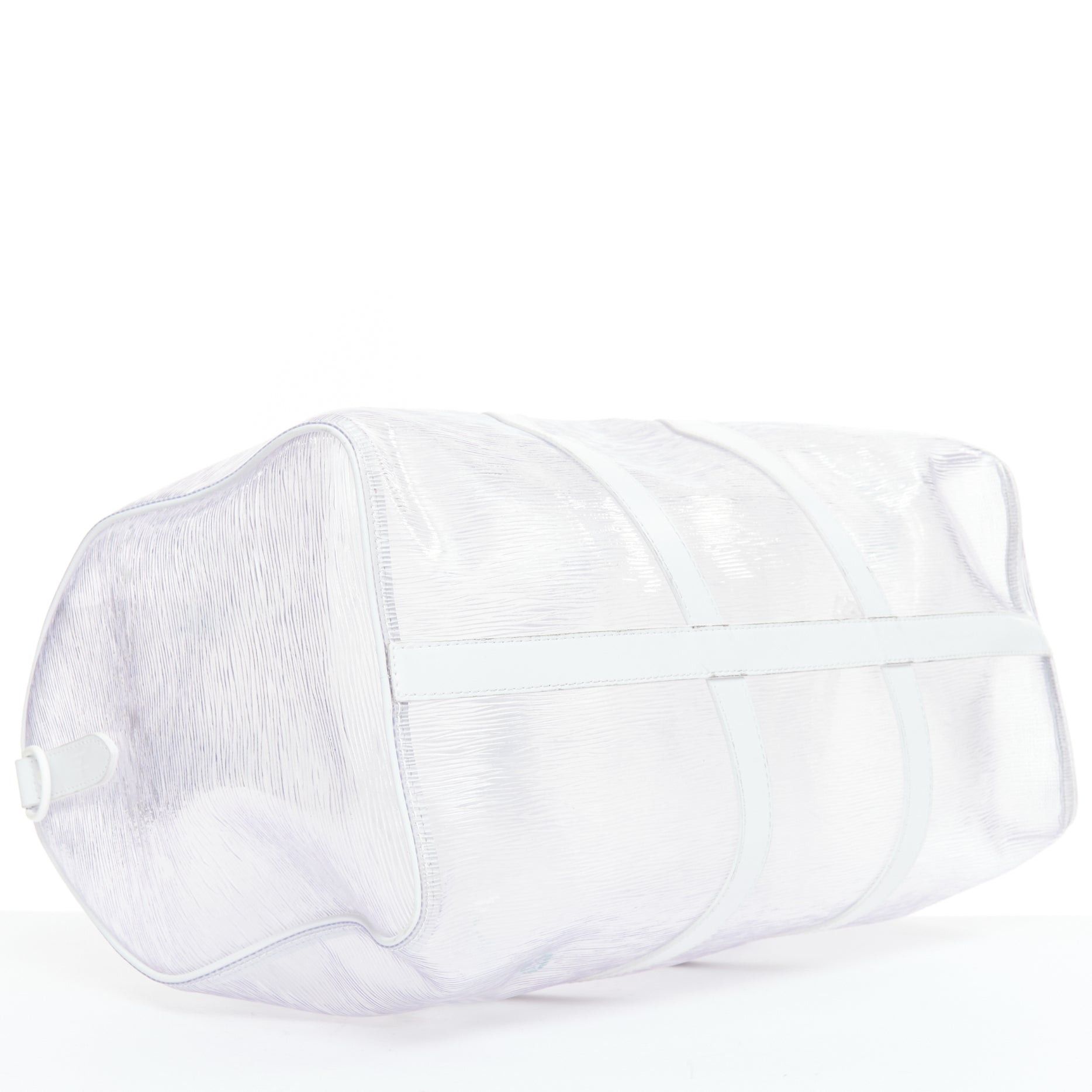 Louis Vuitton LOUIS VUITTON Virgil Abloh 2019 Keepall Bandouliere 50 white epi PVC leather trim travel bag Size ONE SIZE - 6 Thumbnail