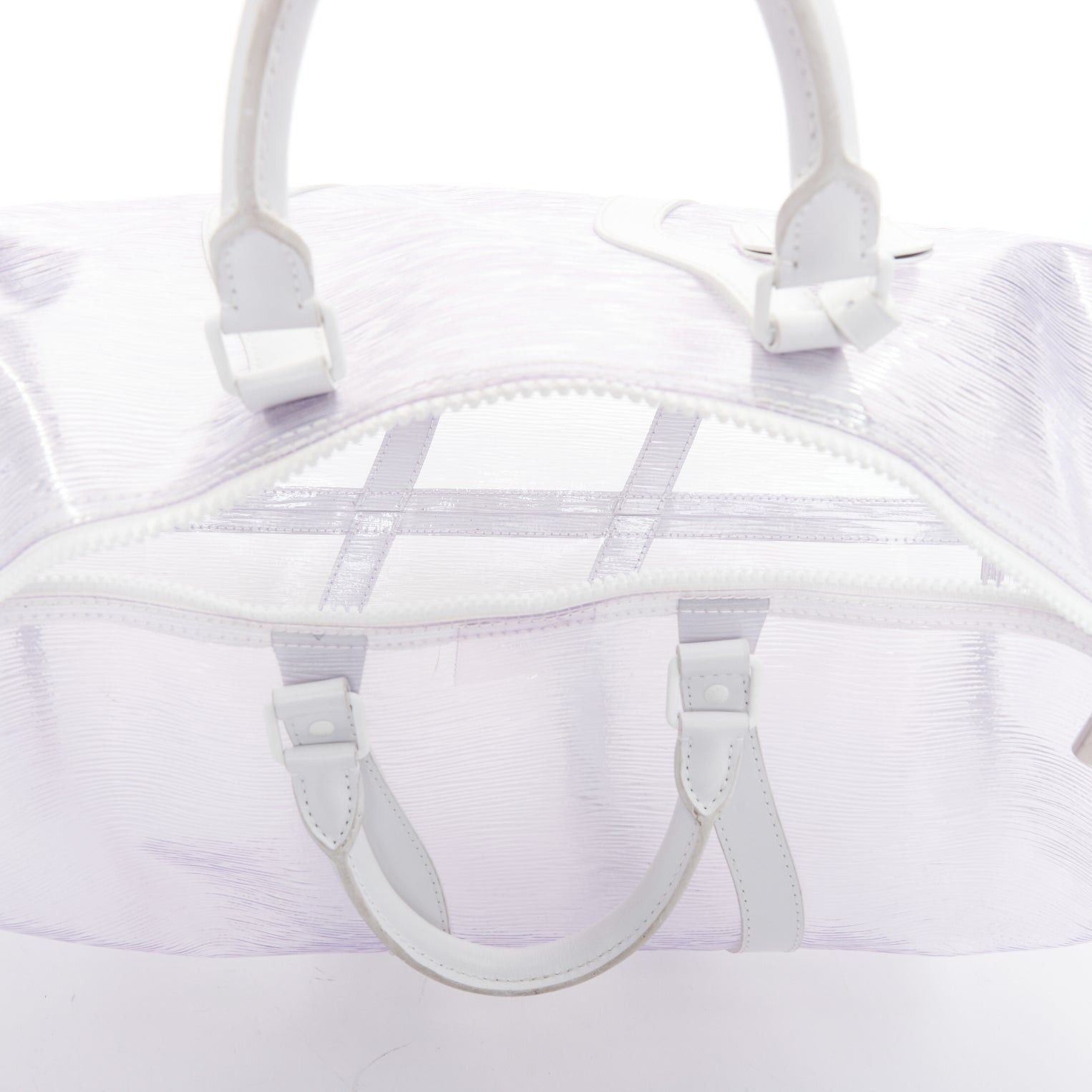 Louis Vuitton LOUIS VUITTON Virgil Abloh 2019 Keepall Bandouliere 50 white epi PVC leather trim travel bag Size ONE SIZE - 11 Thumbnail