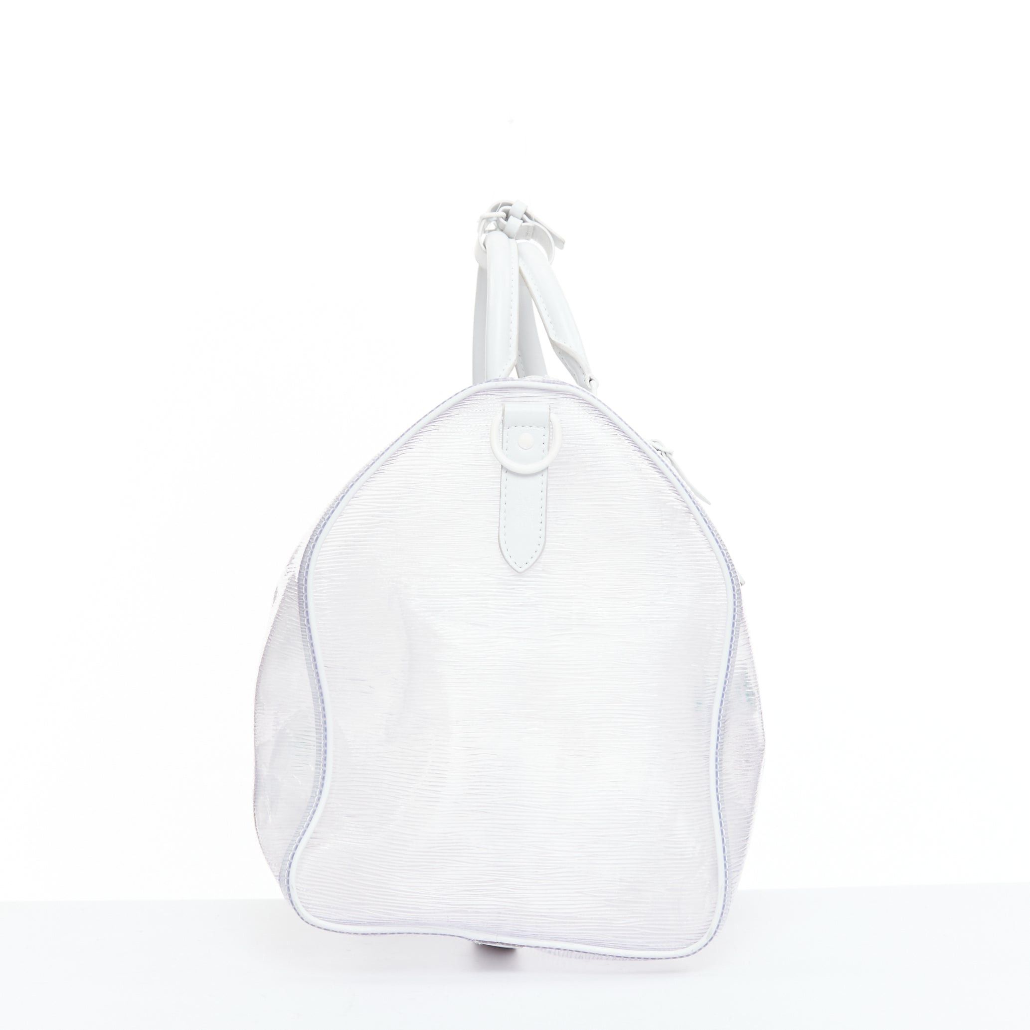 Louis Vuitton LOUIS VUITTON Virgil Abloh 2019 Keepall Bandouliere 50 white epi PVC leather trim travel bag Size ONE SIZE - 4 Thumbnail