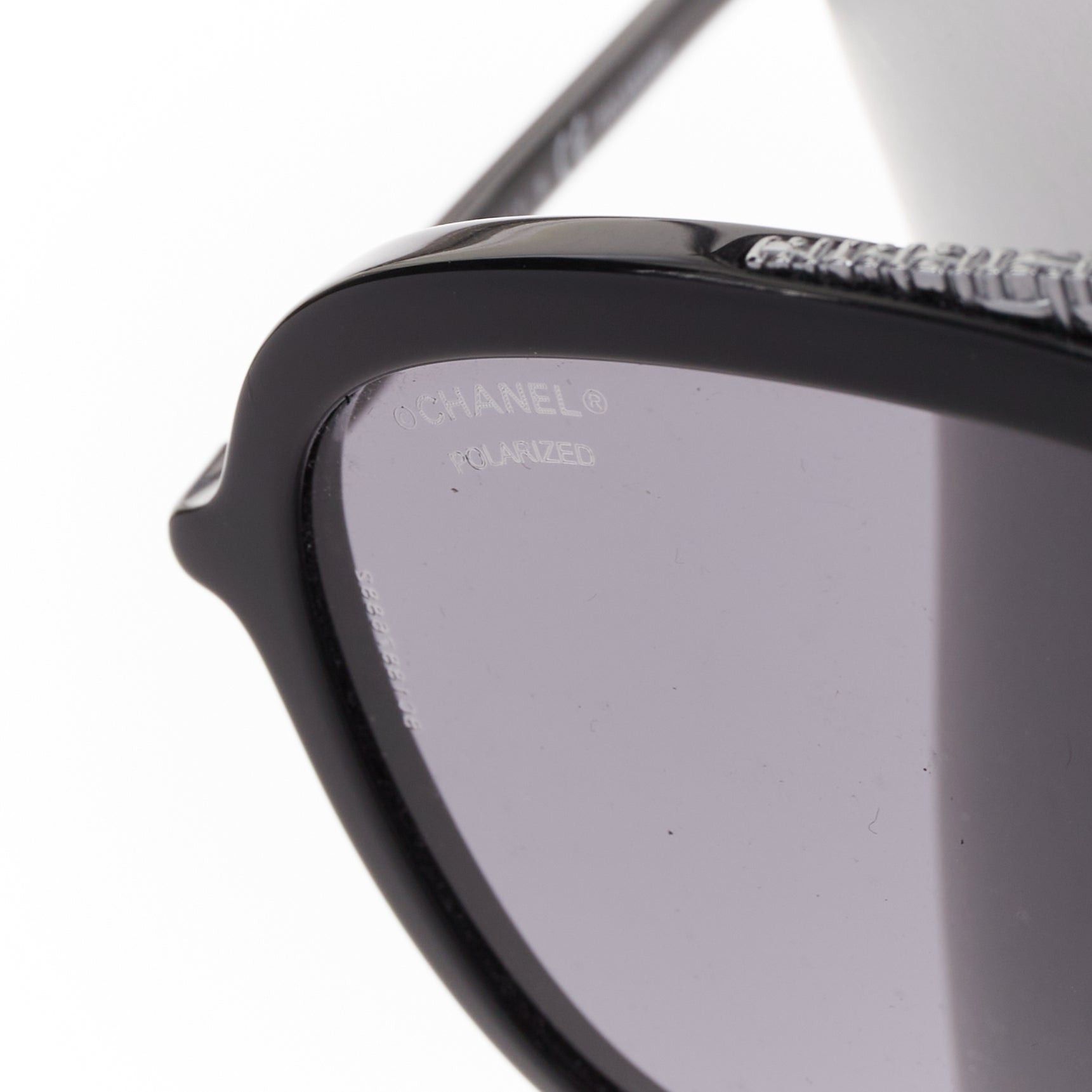 Chanel CHANEL 5381A black acetate silver brow bar aviator pilot sunglasses Size ONE SIZE - 7 Thumbnail