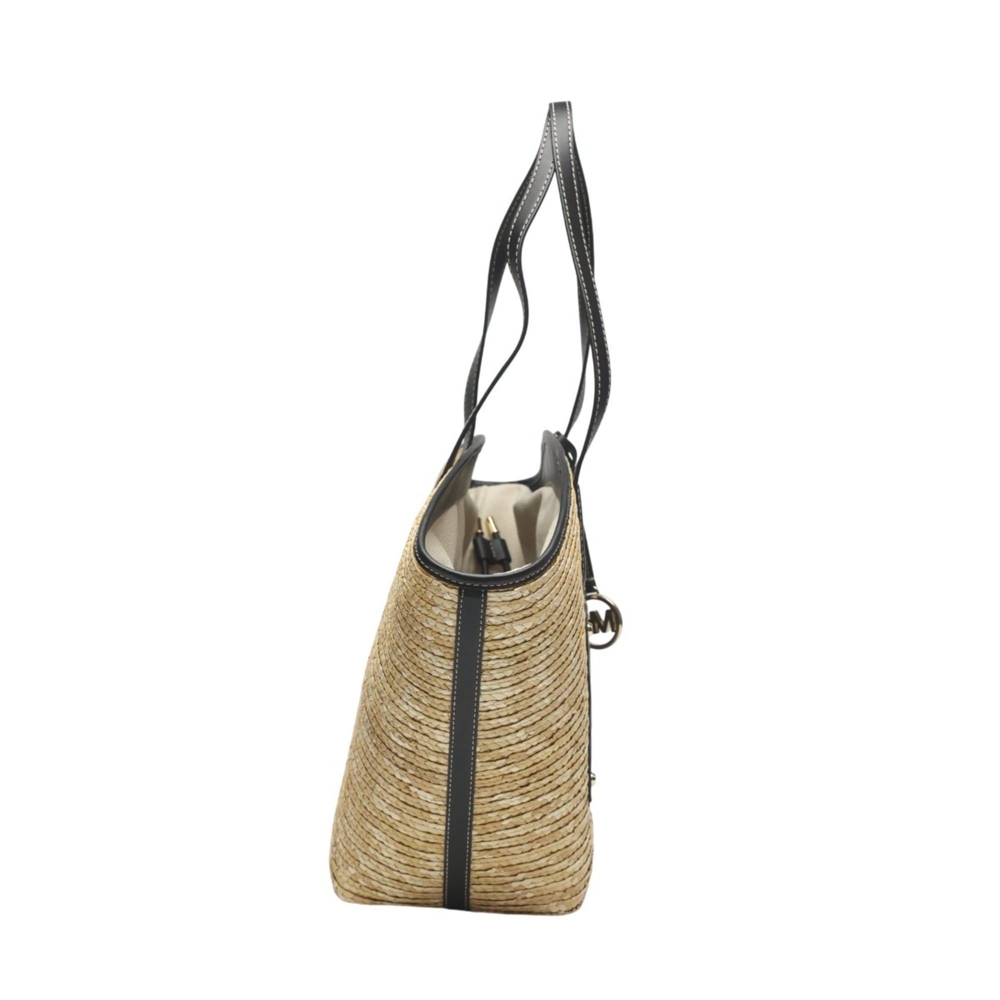 Michael Kors Michael Kors Kimber Canvas Handbag, Basket Bag, 35T2G7KT71, Ivory and Black Size ONE SIZE - 3 Thumbnail