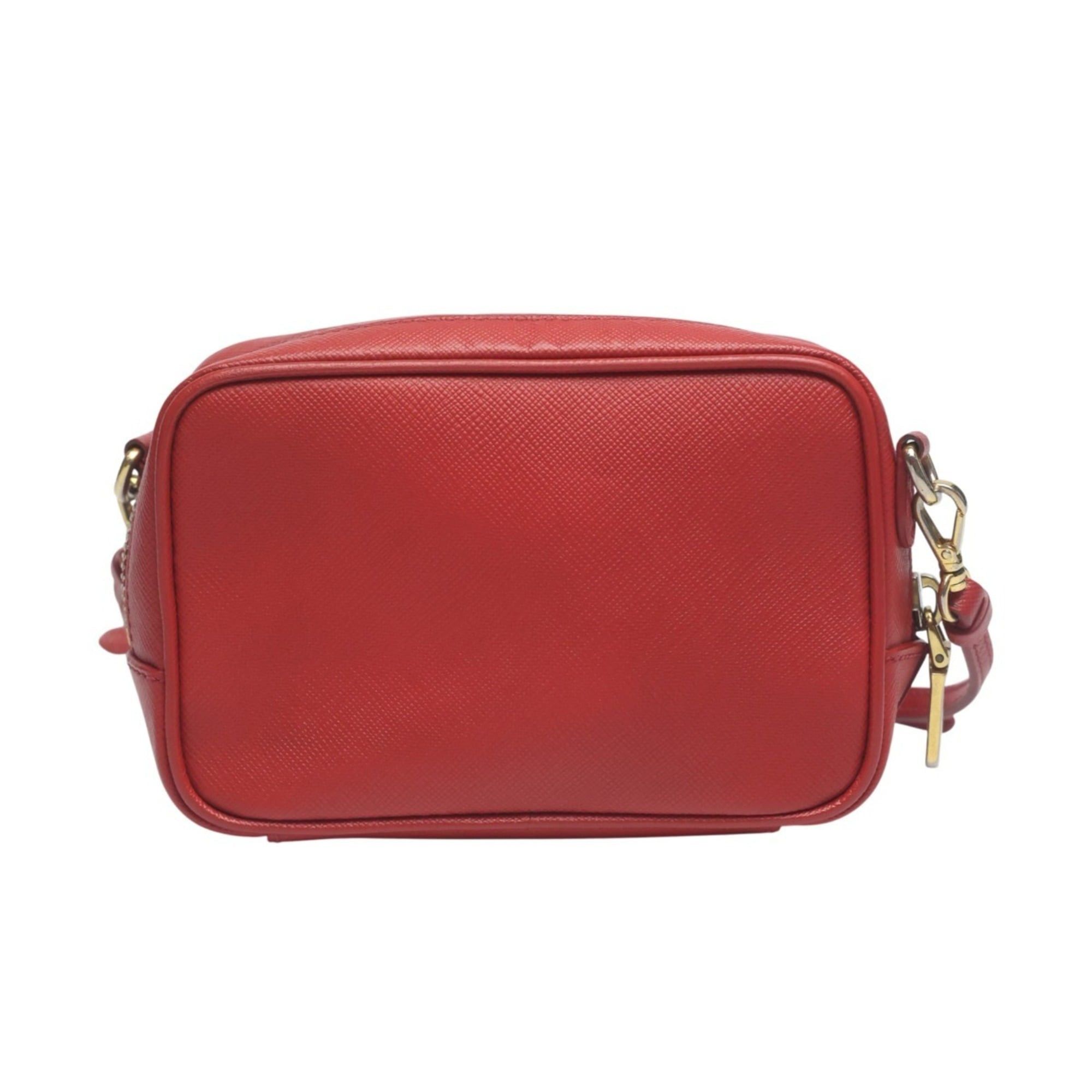 Prada Prada Vitello Phoenix Leather Shoulder Bag, Camera Red, 1N1674 Size ONE SIZE - 2 Thumbnail