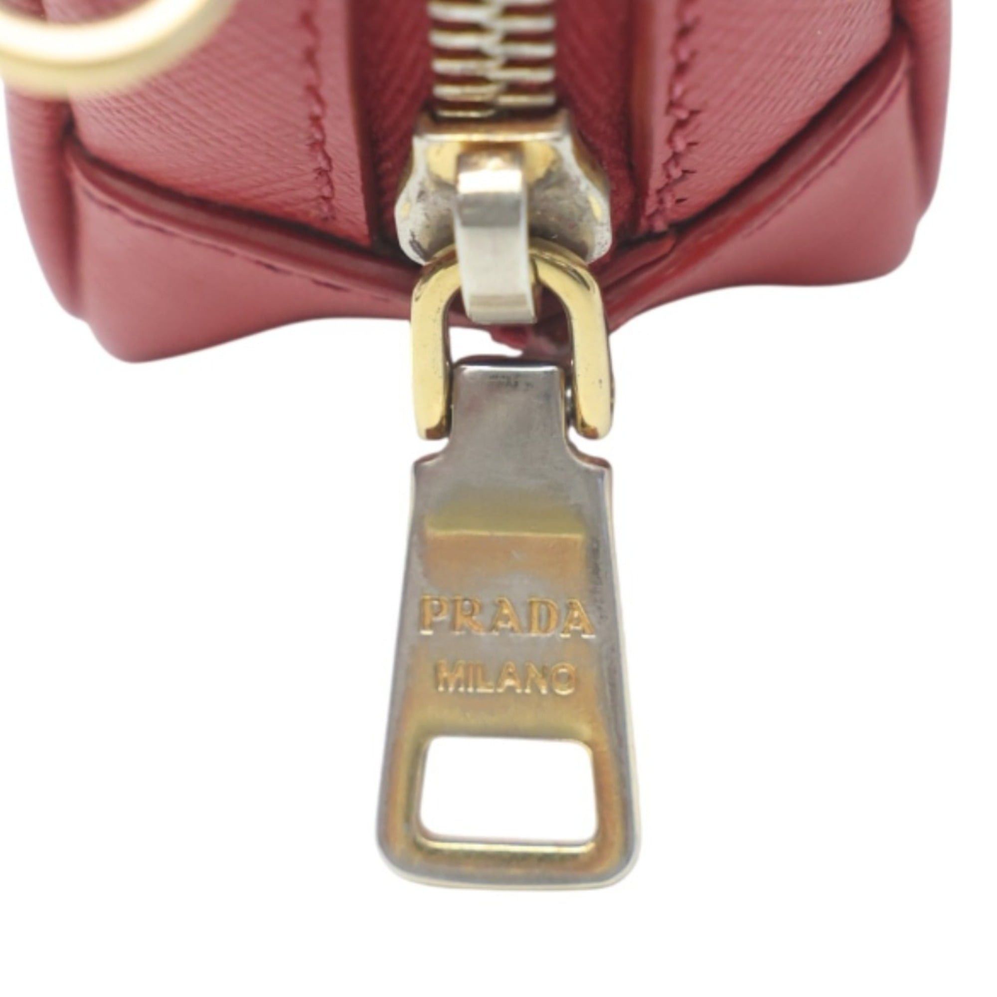 Prada Prada Vitello Phoenix Leather Shoulder Bag, Camera Red, 1N1674 Size ONE SIZE - 11 Thumbnail