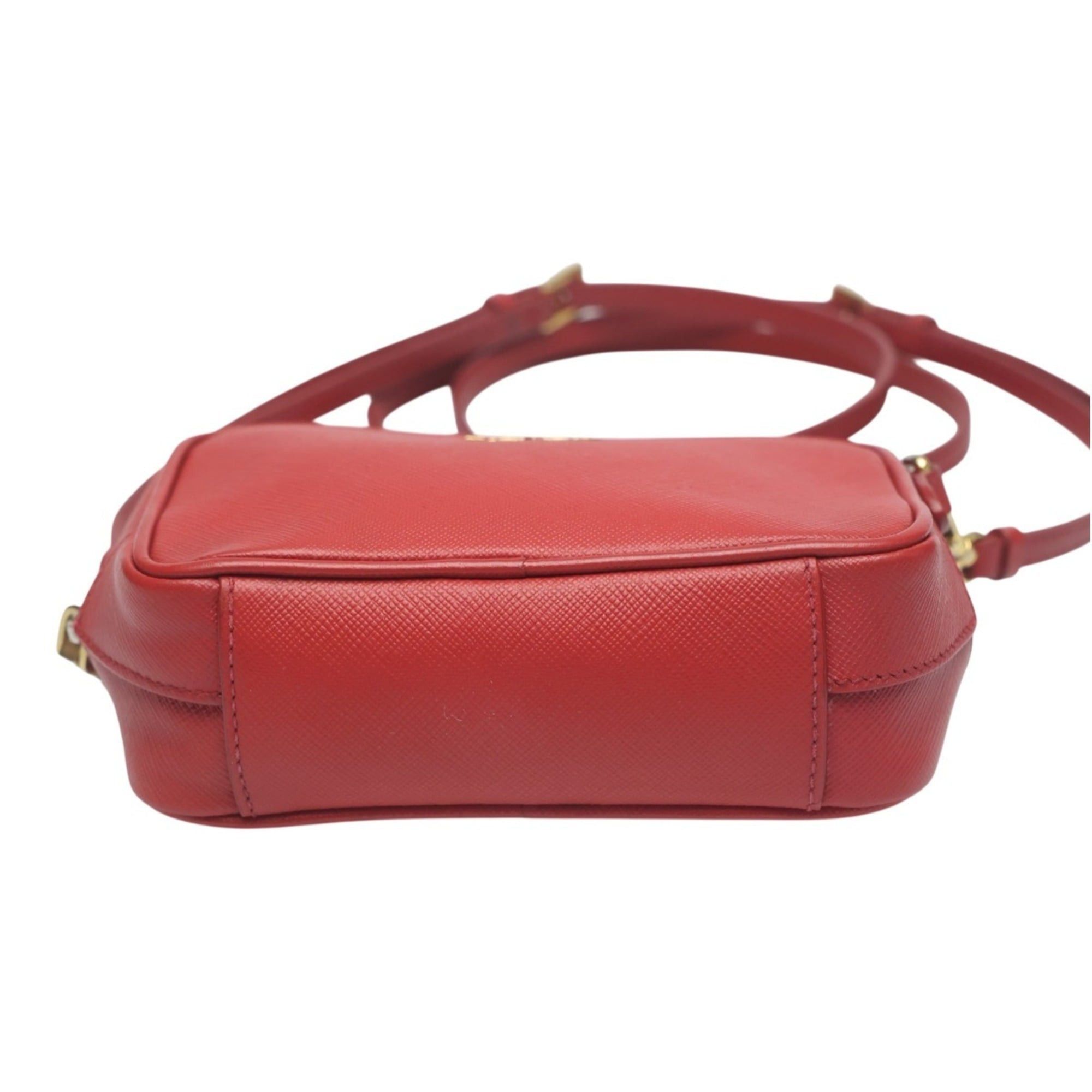 Prada Prada Vitello Phoenix Leather Shoulder Bag, Camera Red, 1N1674 Size ONE SIZE - 5 Thumbnail