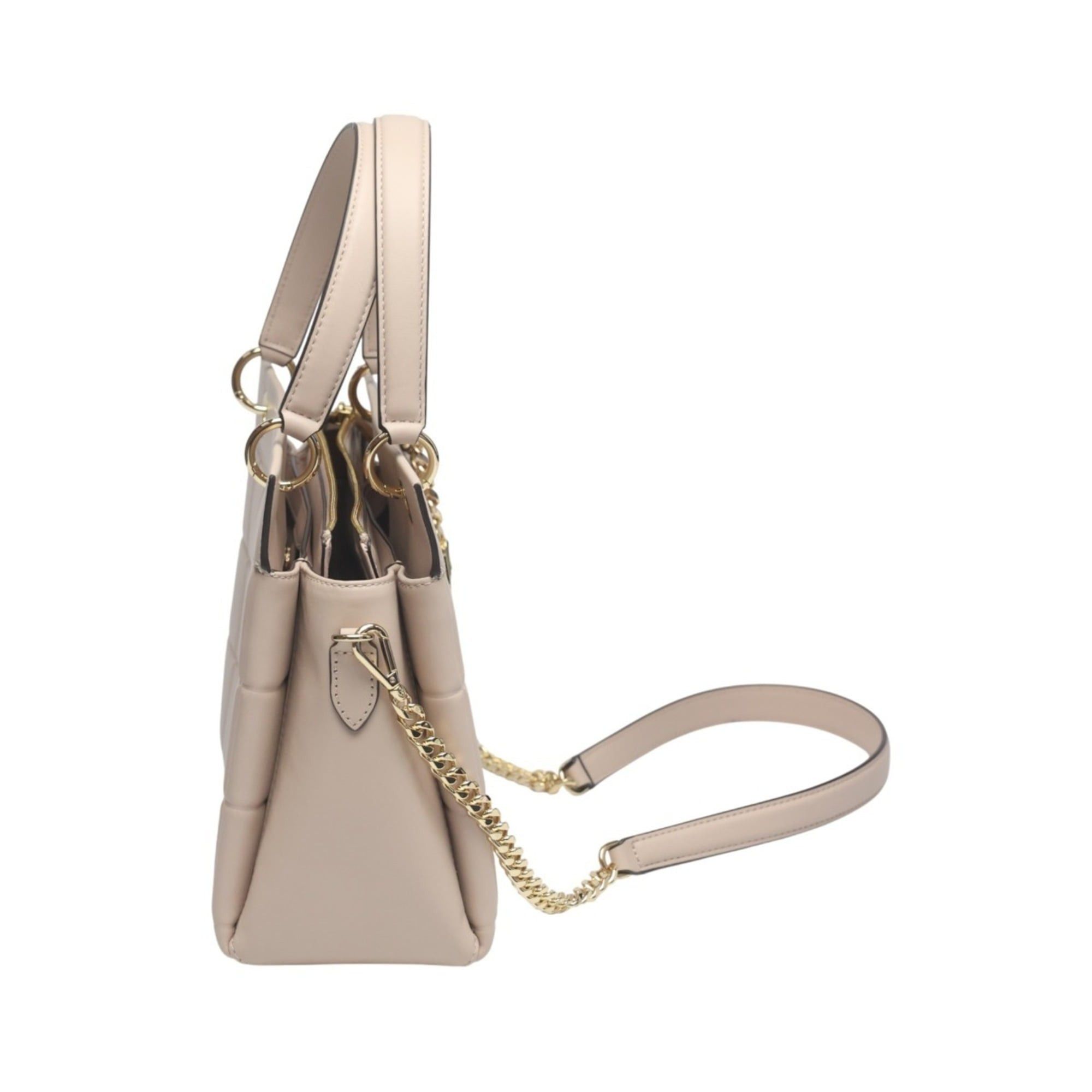Michael Kors Michael Kors Quilted Leather Shoulder Bag, 30FIGUSS6L, Pink Beige Size ONE SIZE - 4 Thumbnail