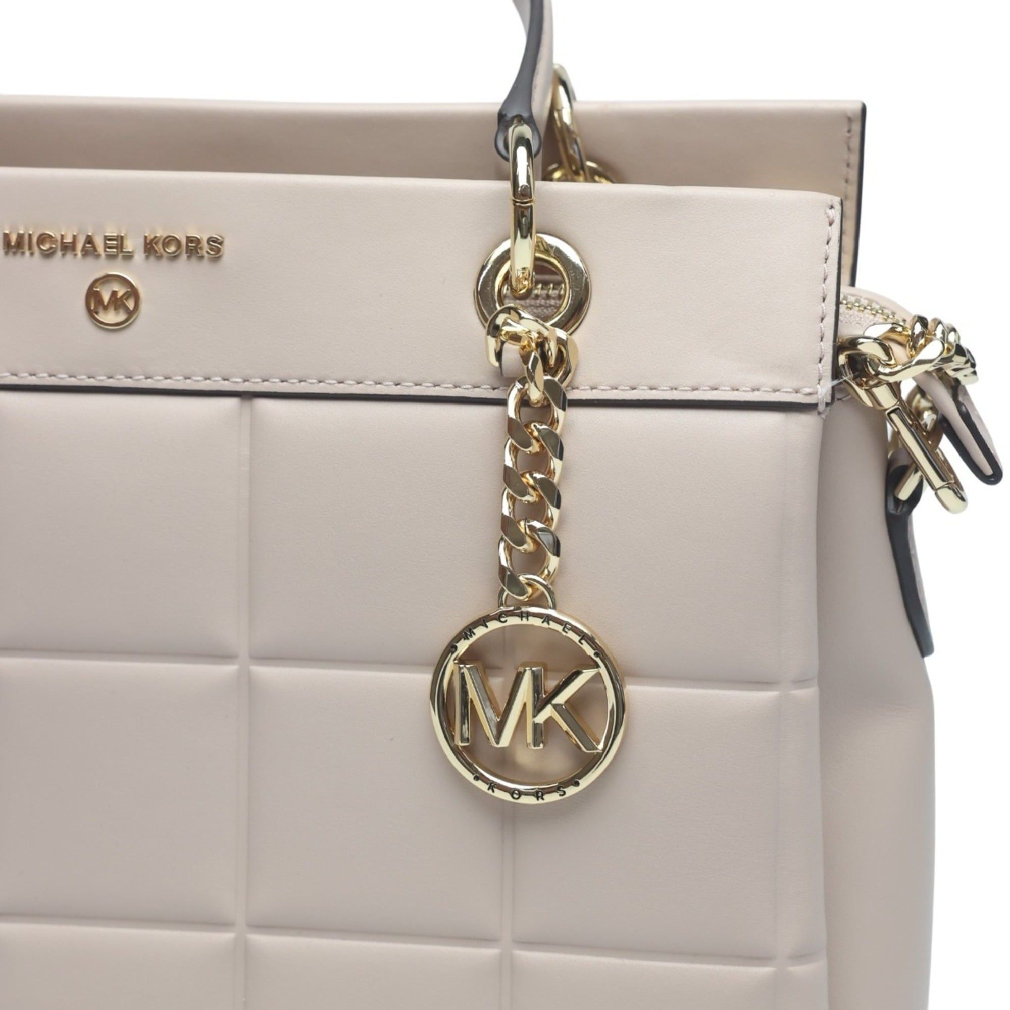 Michael Kors Michael Kors Quilted Leather Shoulder Bag, 30FIGUSS6L, Pink Beige Size ONE SIZE - 12 Thumbnail