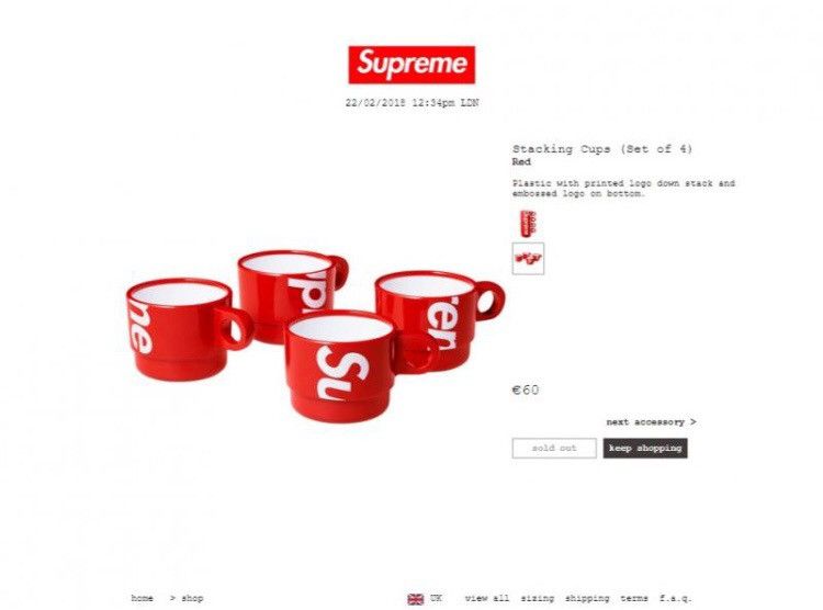 Supreme Supreme Stacking Cups (Set of 4) Red | Grailed 