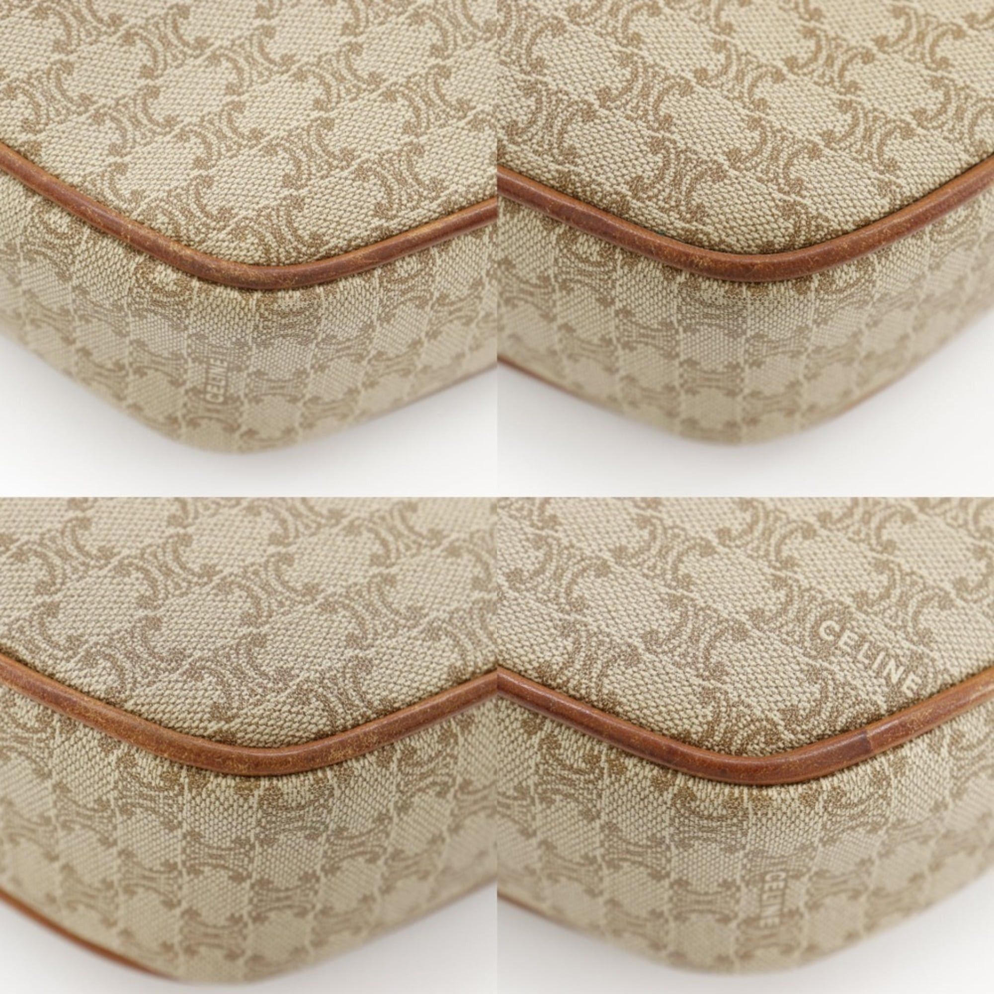 Celine Celine Old Shoulder Bag Macadam Vintage PVC Beige Zipper Women's Size ONE SIZE - 4 Thumbnail