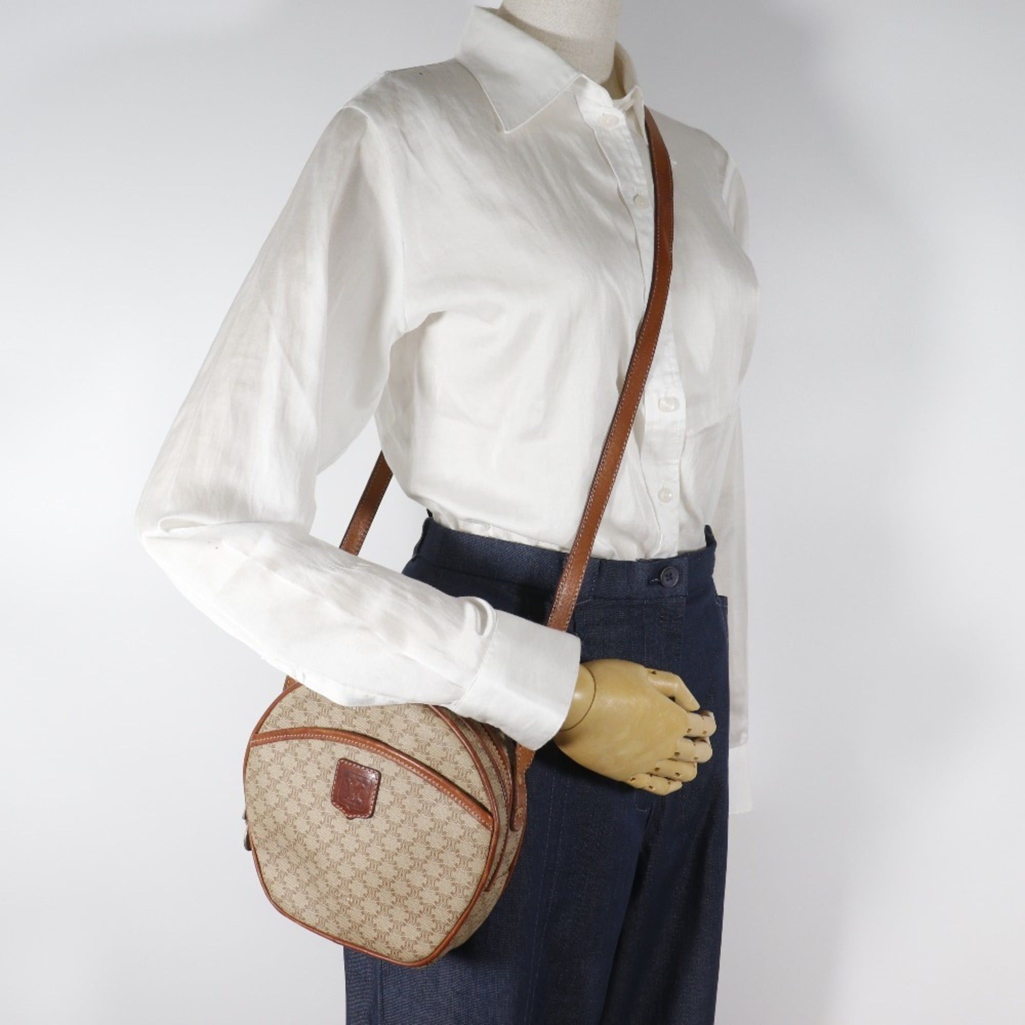 Celine Celine Old Shoulder Bag Macadam Vintage PVC Beige Zipper Women's Size ONE SIZE - 20 Thumbnail