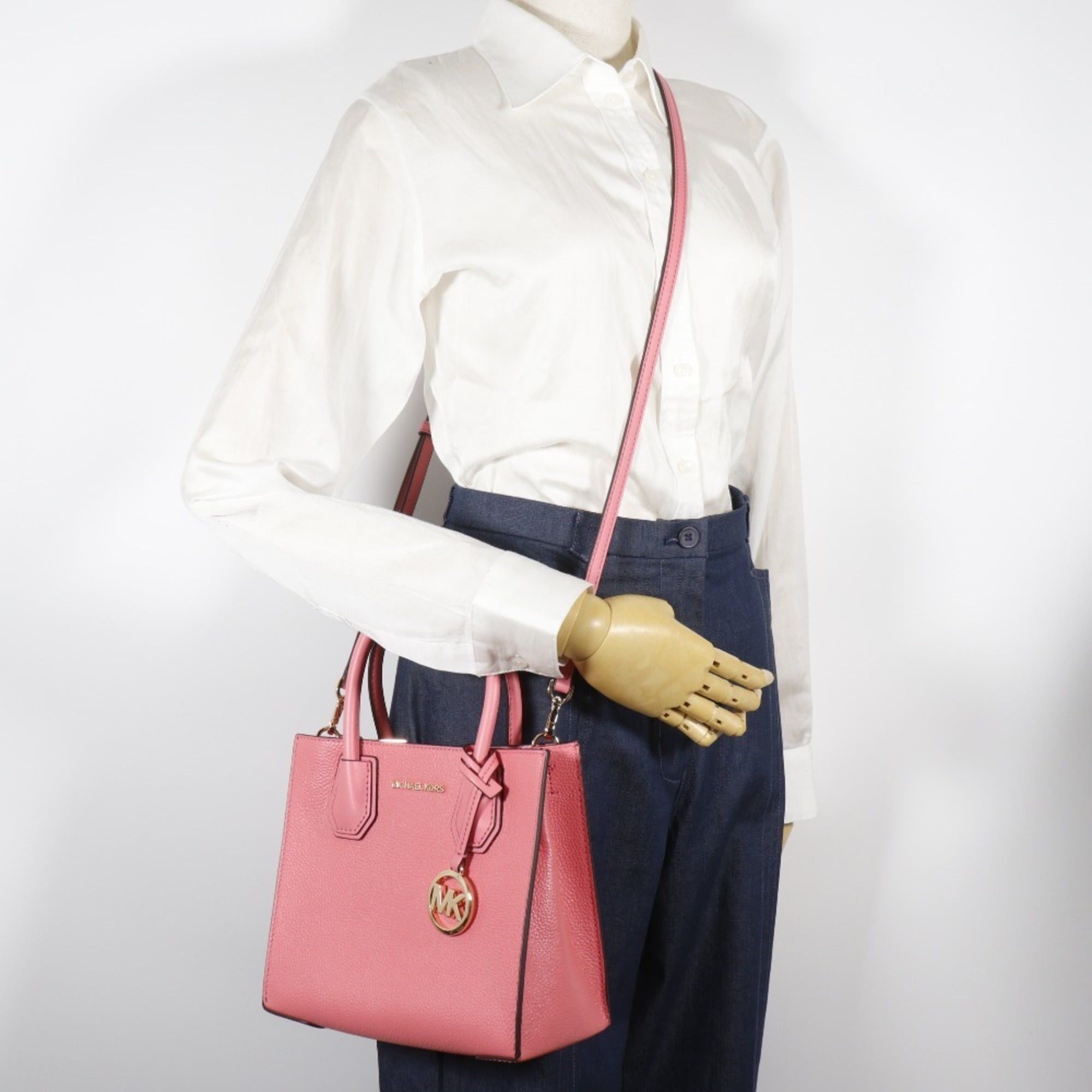 Michael Kors Michael Kors MERCER handbag, 2-way shoulder bag, 35S1GM9M2L, calfskin, pink, 2-way, open, MERCER, women's Size ONE SIZE - 12 Thumbnail