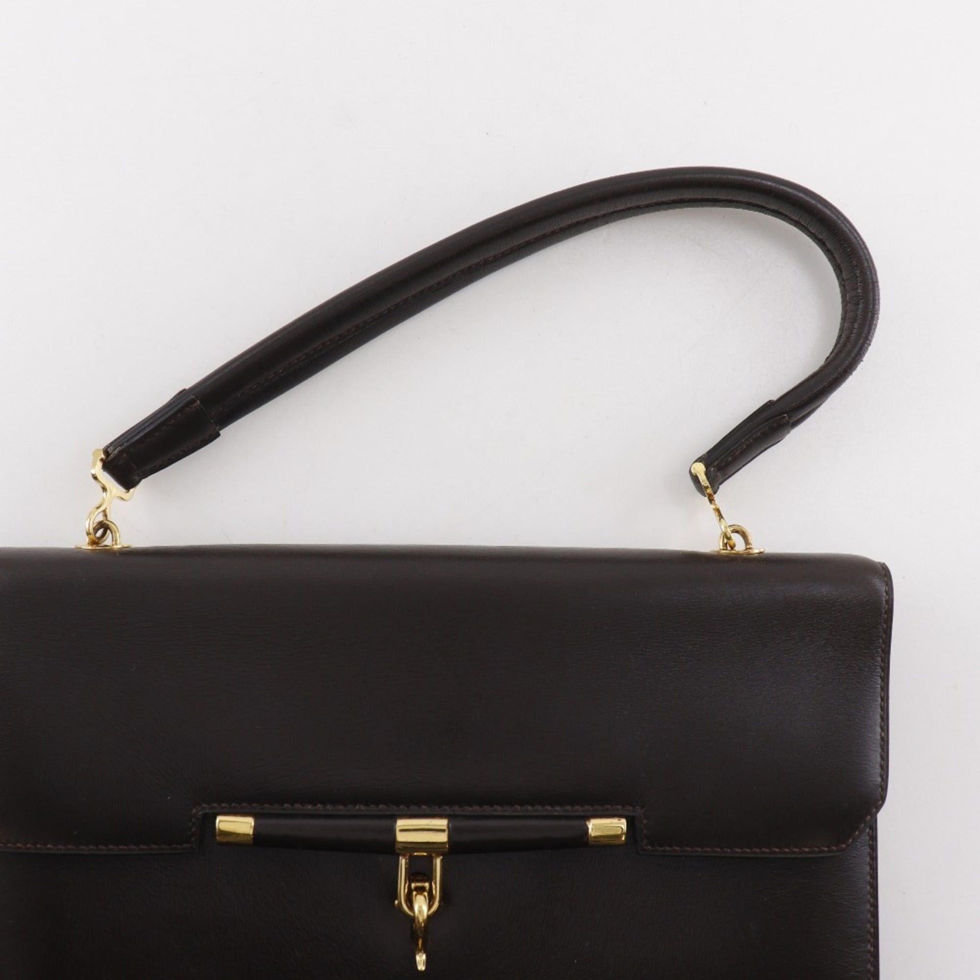 Hermes Hermes Paronniere Handbag Vintage Box Calf Brown XO A5 Flap Women's Size ONE SIZE - 13 Thumbnail