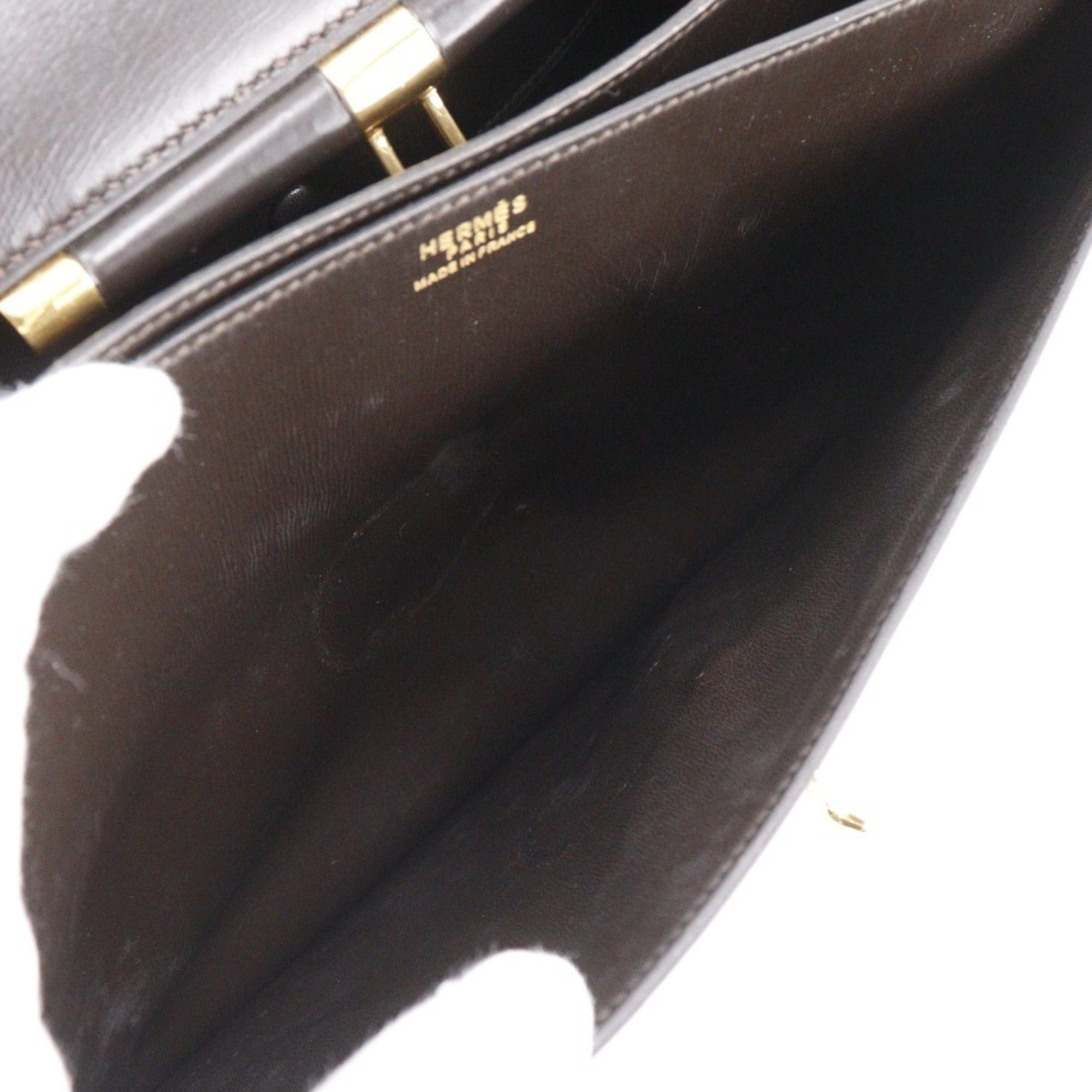 Hermes Hermes Paronniere Handbag Vintage Box Calf Brown XO A5 Flap Women's Size ONE SIZE - 17 Thumbnail