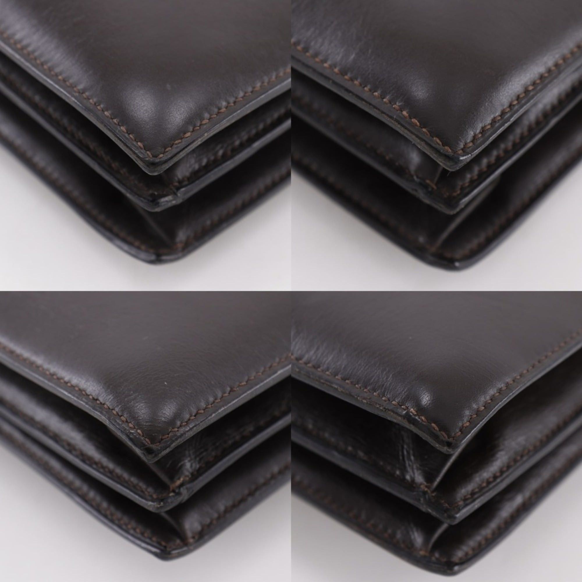 Hermes Hermes Paronniere Handbag Vintage Box Calf Brown XO A5 Flap Women's Size ONE SIZE - 4 Thumbnail