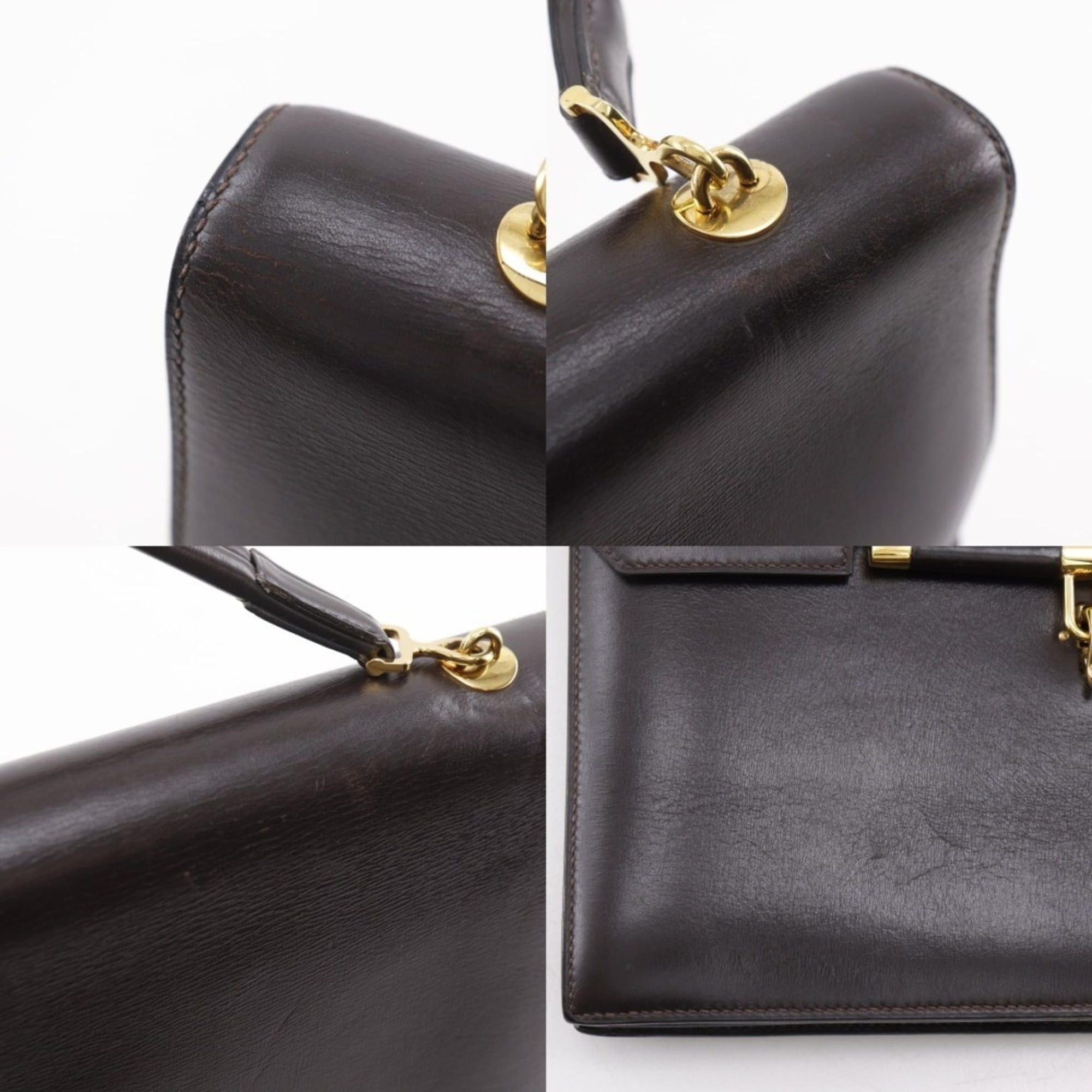 Hermes Hermes Paronniere Handbag Vintage Box Calf Brown XO A5 Flap Women's Size ONE SIZE - 8 Thumbnail