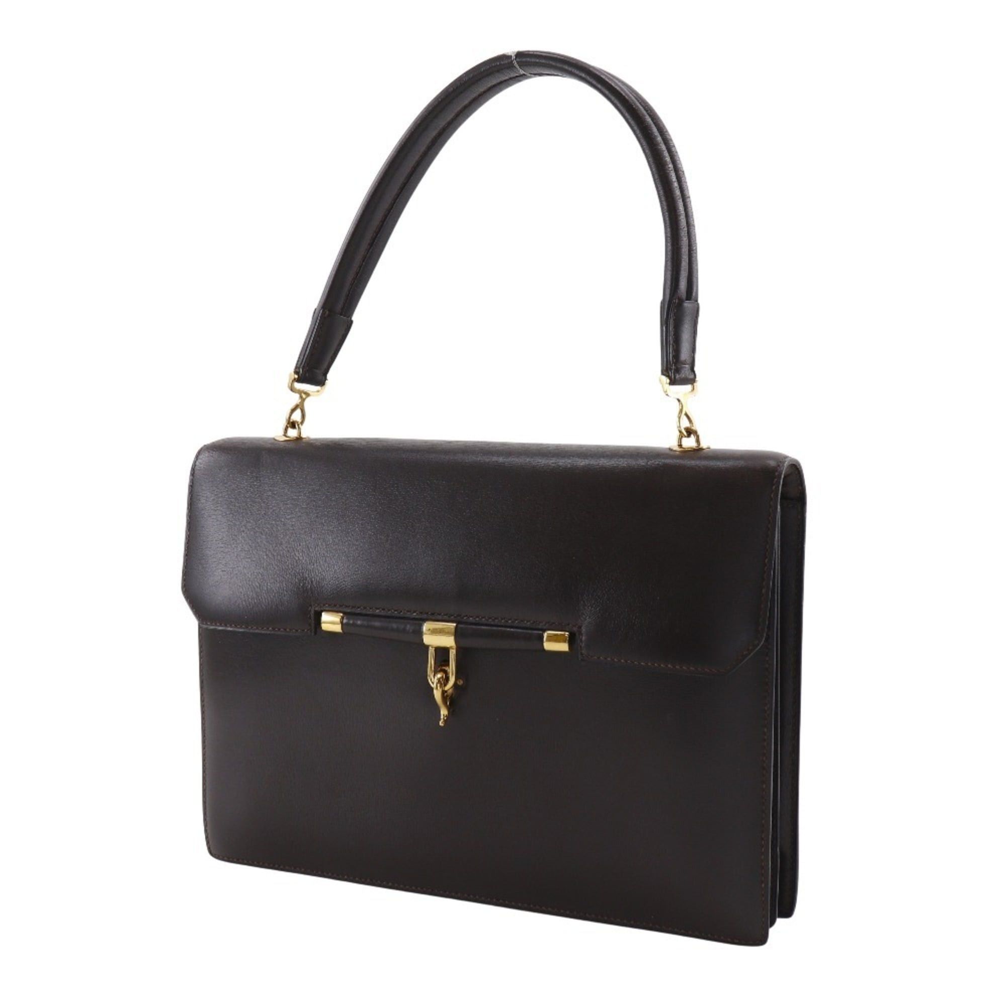 Hermes Hermes Paronniere Handbag Vintage Box Calf Brown XO A5 Flap Women's Size ONE SIZE - 2 Thumbnail