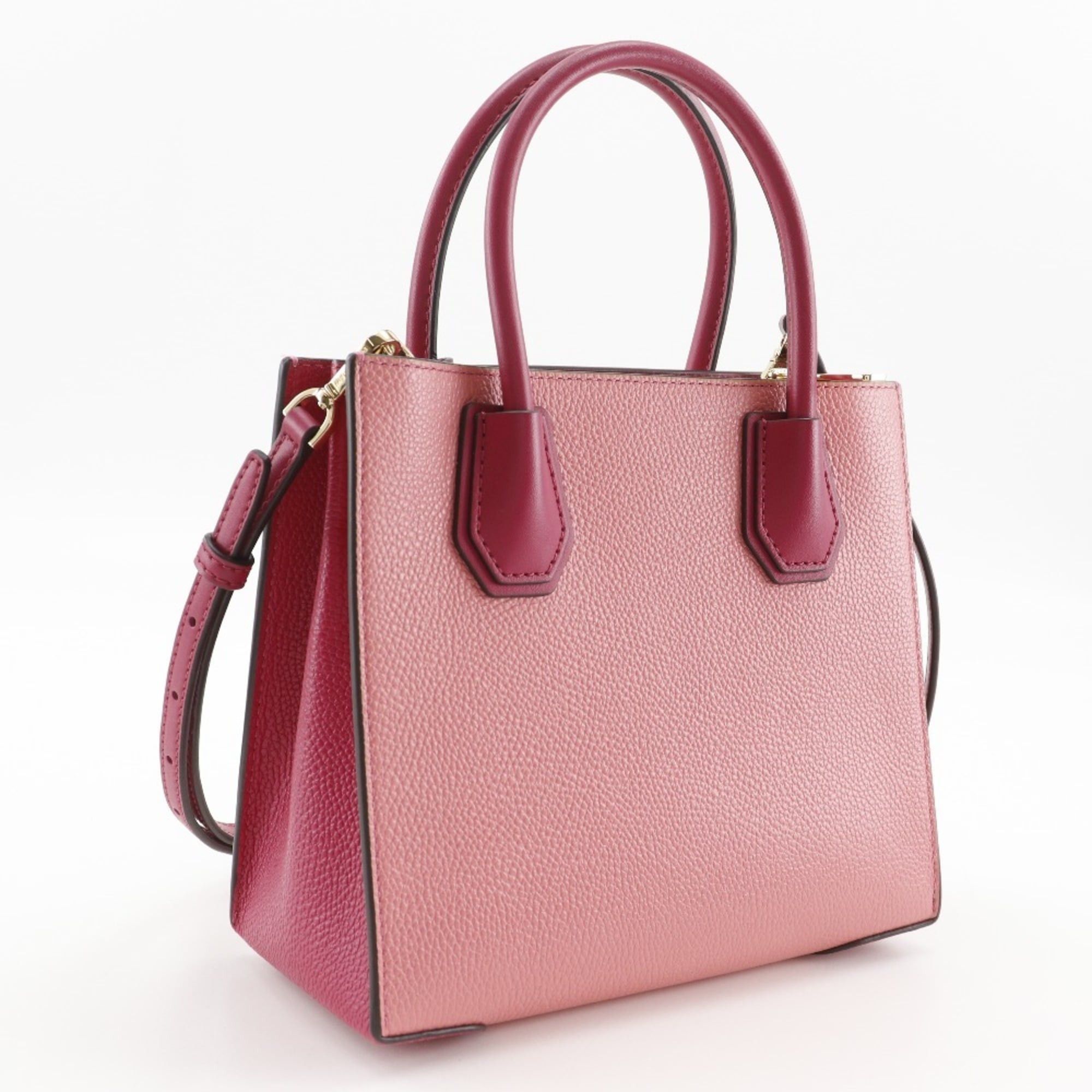 Michael Kors Michael Kors MERCER Handbag, 2-Way Shoulder Bag, 35S1GM9M2T, Leather, Pink/Red, 2-Way, A5 Size, Open, Women's Size ONE SIZE - 3 Thumbnail