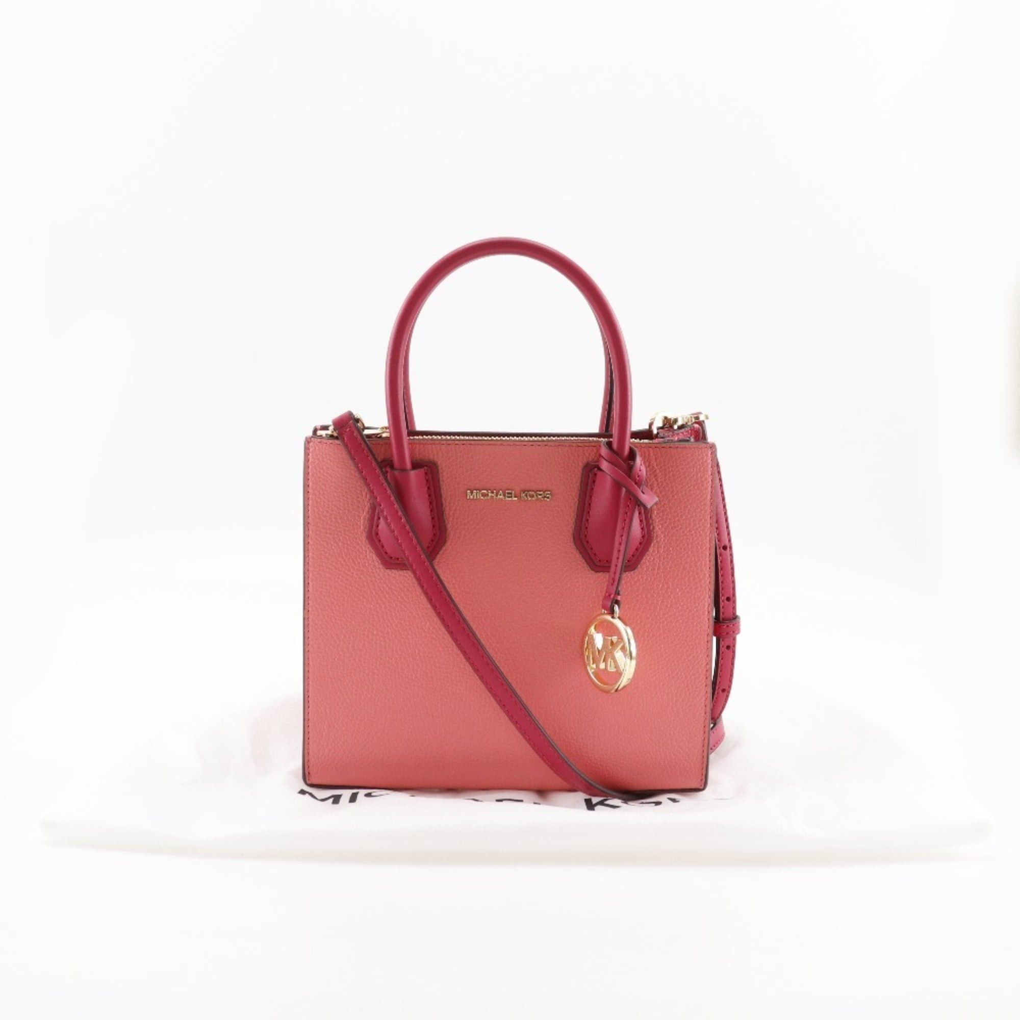 Michael Kors Michael Kors MERCER Handbag, 2-Way Shoulder Bag, 35S1GM9M2T, Leather, Pink/Red, 2-Way, A5 Size, Open, Women's Size ONE SIZE - 12 Thumbnail