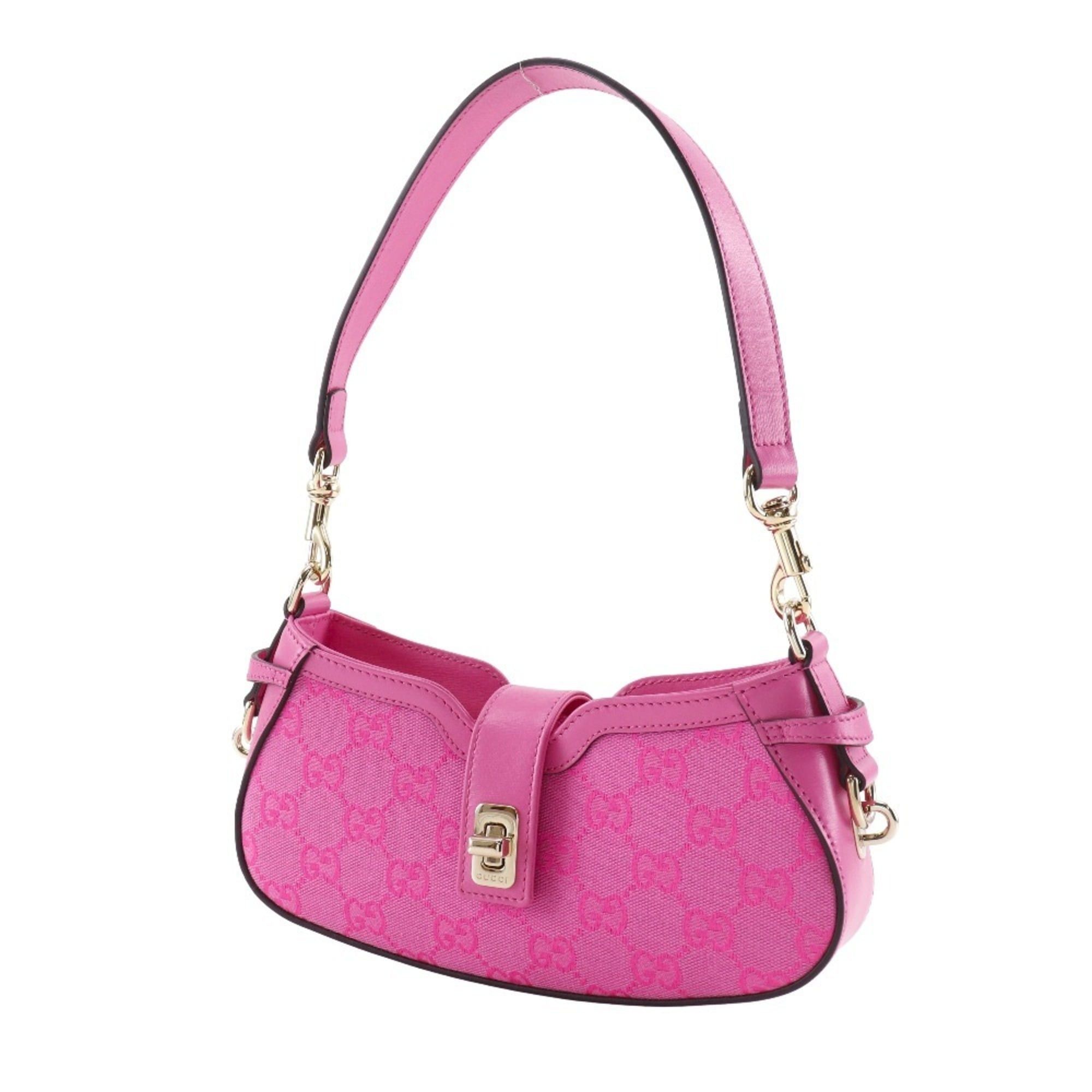 Gucci Gucci Moonside Mini Shoulder Bag 786035, GG Canvas, Pink, Zippered, Women's Size ONE SIZE - 2 Thumbnail