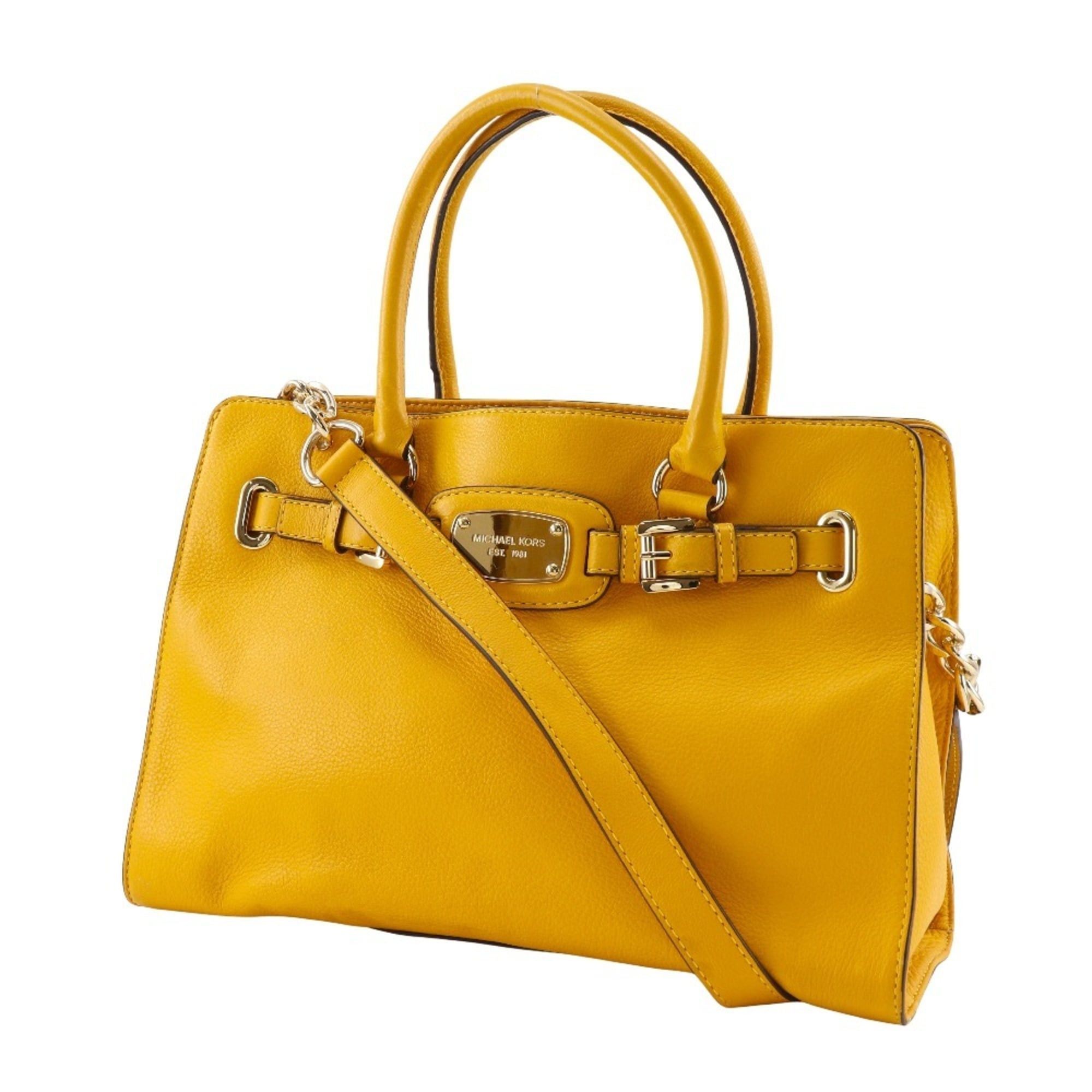 Michael Kors Michael Kors 2WAY Shoulder Handbag Leather Yellow 2way A4 Magnetic Type 2WAYShoulder Women's Size ONE SIZE - 2 Thumbnail