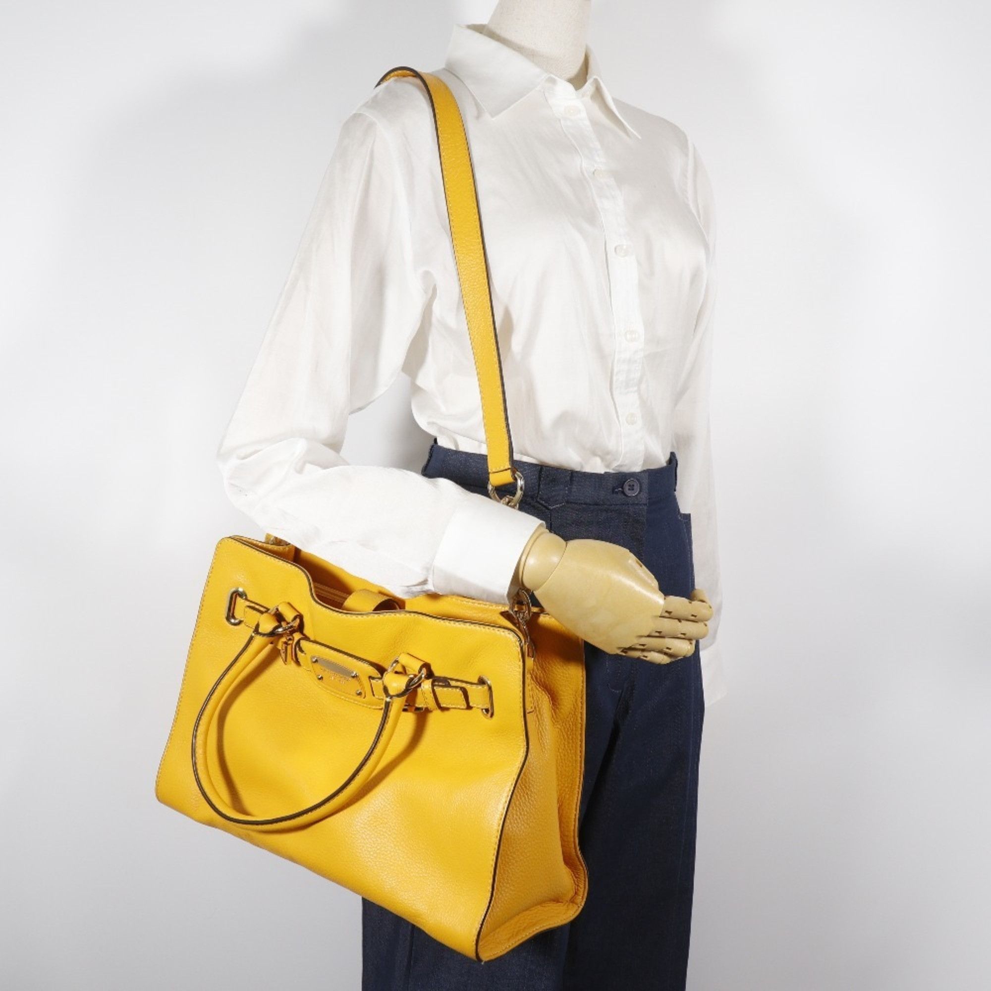 Michael Kors Michael Kors 2WAY Shoulder Handbag Leather Yellow 2way A4 Magnetic Type 2WAYShoulder Women's Size ONE SIZE - 19 Thumbnail