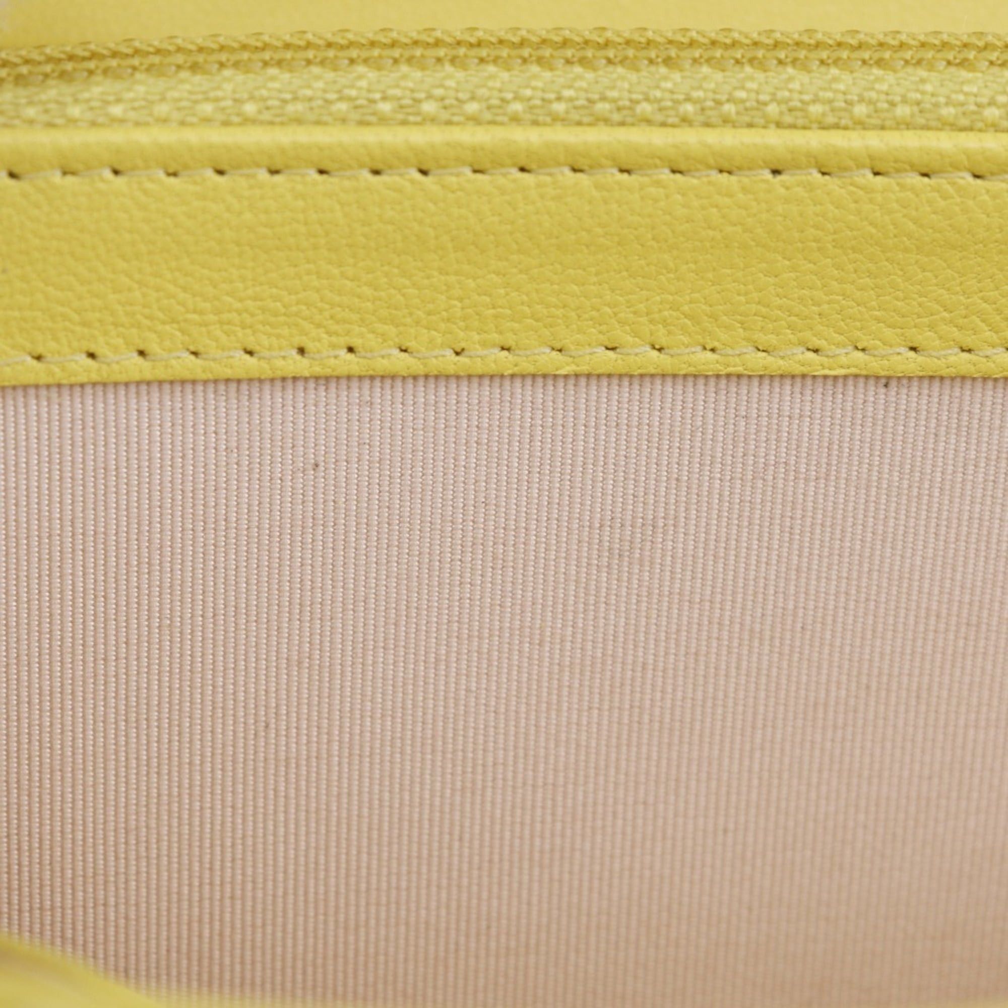 Chanel Chanel V stitch long wallet Coco mark lambskin yellow snap button women's Size ONE SIZE - 15 Thumbnail