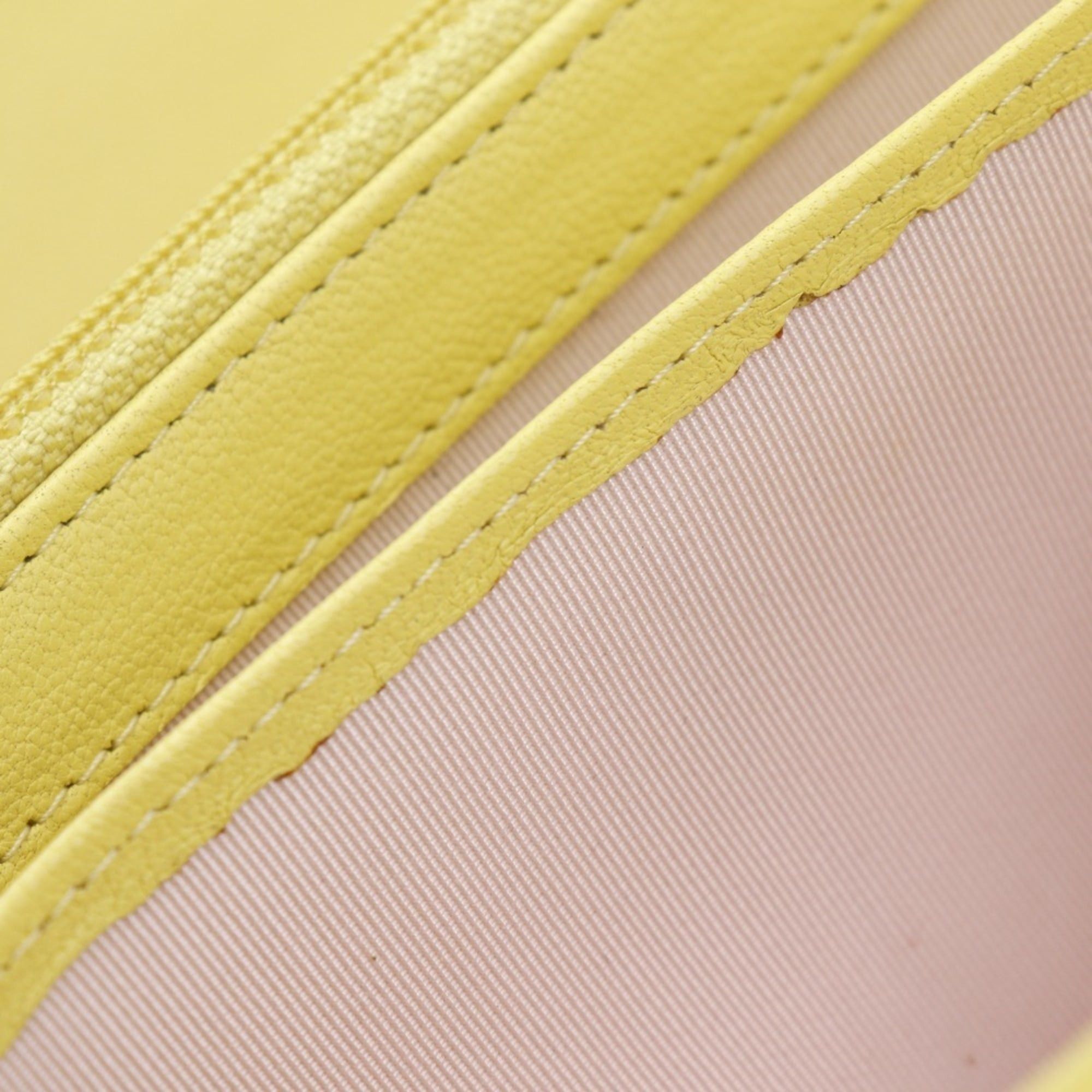 Chanel Chanel V stitch long wallet Coco mark lambskin yellow snap button women's Size ONE SIZE - 14 Thumbnail
