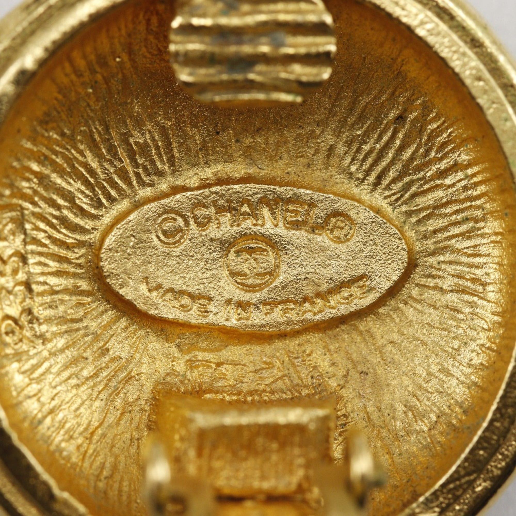 Chanel CHANEL COCO Mark Earrings Vintage Round Gold Plated Approx. 21.2g Women's Size ONE SIZE - 12 Thumbnail