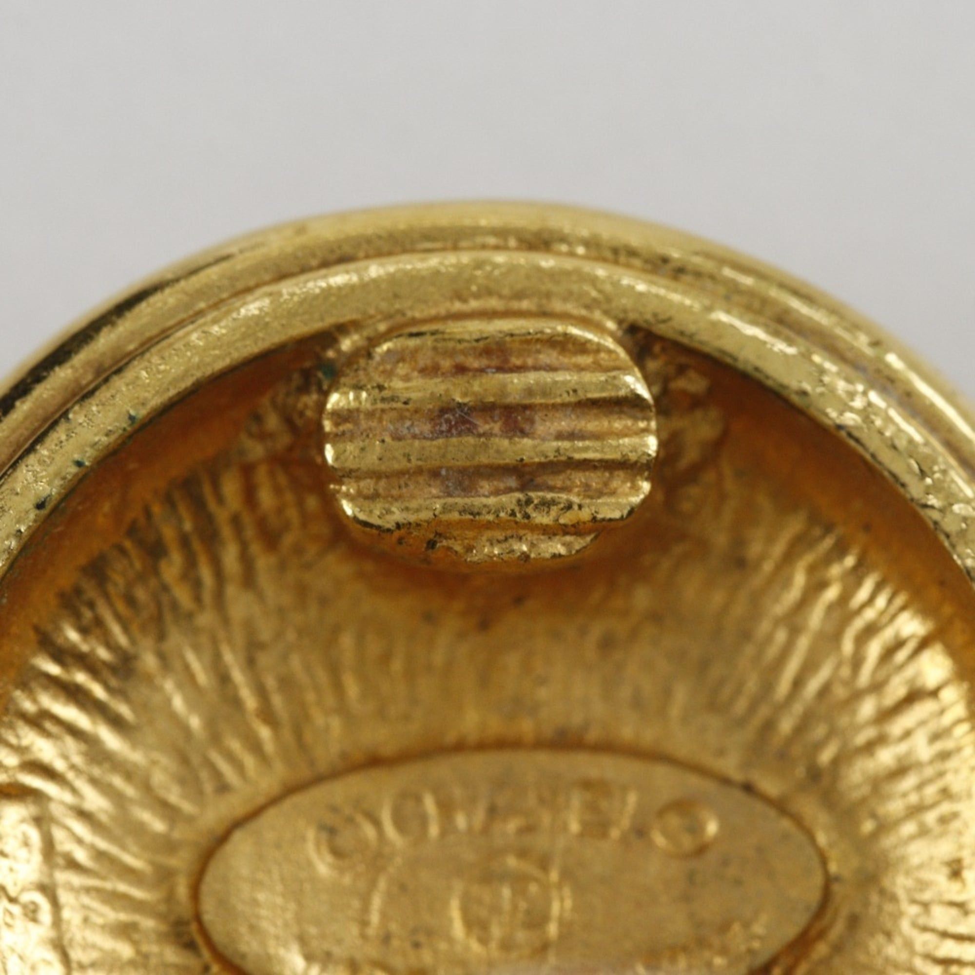 Chanel CHANEL COCO Mark Earrings Vintage Round Gold Plated Approx. 21.2g Women's Size ONE SIZE - 8 Thumbnail