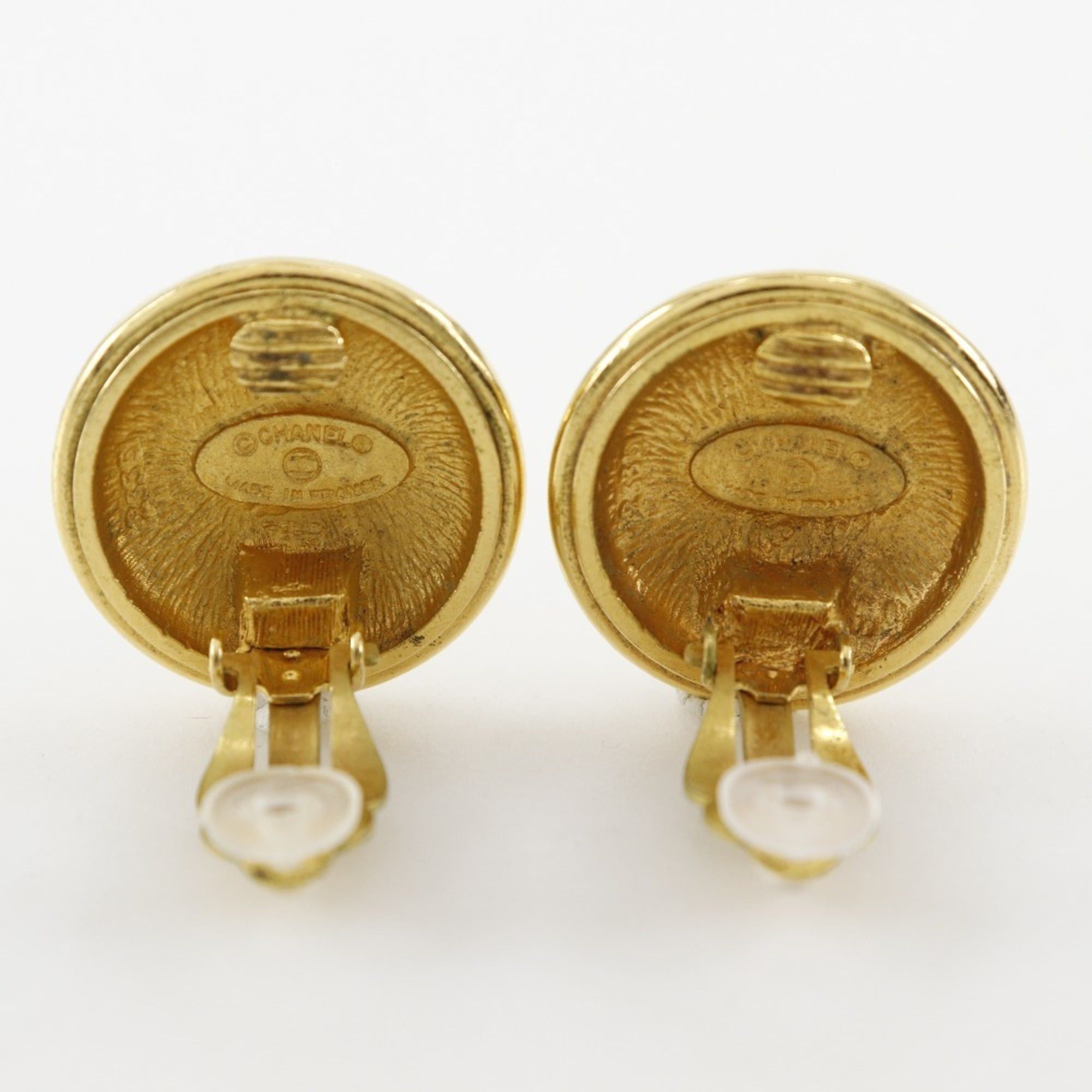 Chanel CHANEL COCO Mark Earrings Vintage Round Gold Plated Approx. 21.2g Women's Size ONE SIZE - 4 Thumbnail