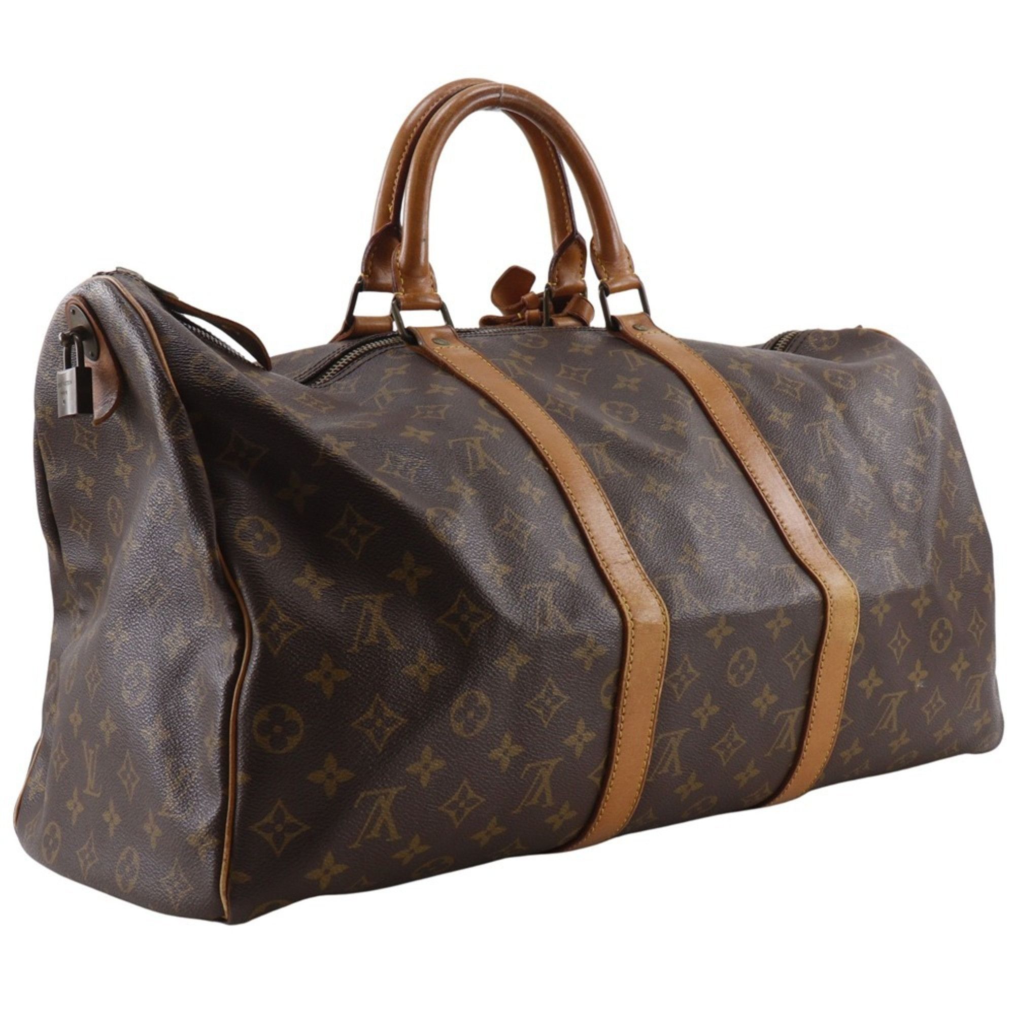 Louis Vuitton Louis Vuitton Keepall 50 Boston Bag Vintage M41426 Monogram Canvas 1982 Brown 822 A4 Zipper Unisex Size ONE SIZE - 3 Thumbnail